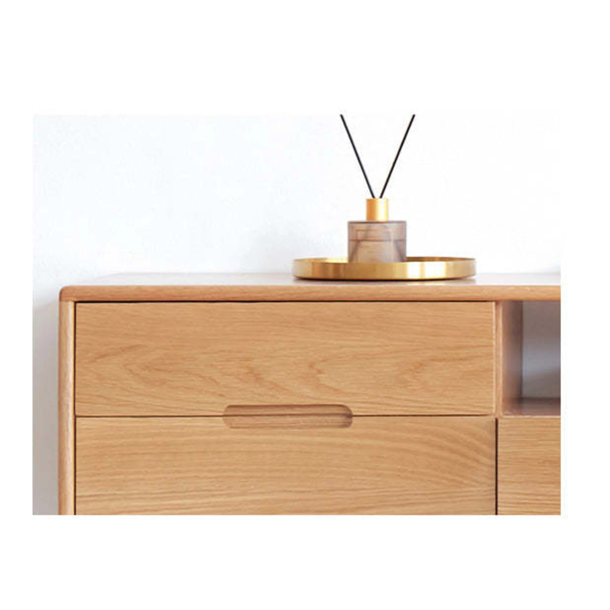 Solidwood Bailey TV Stand, 150x32x45CM, Natural Wood