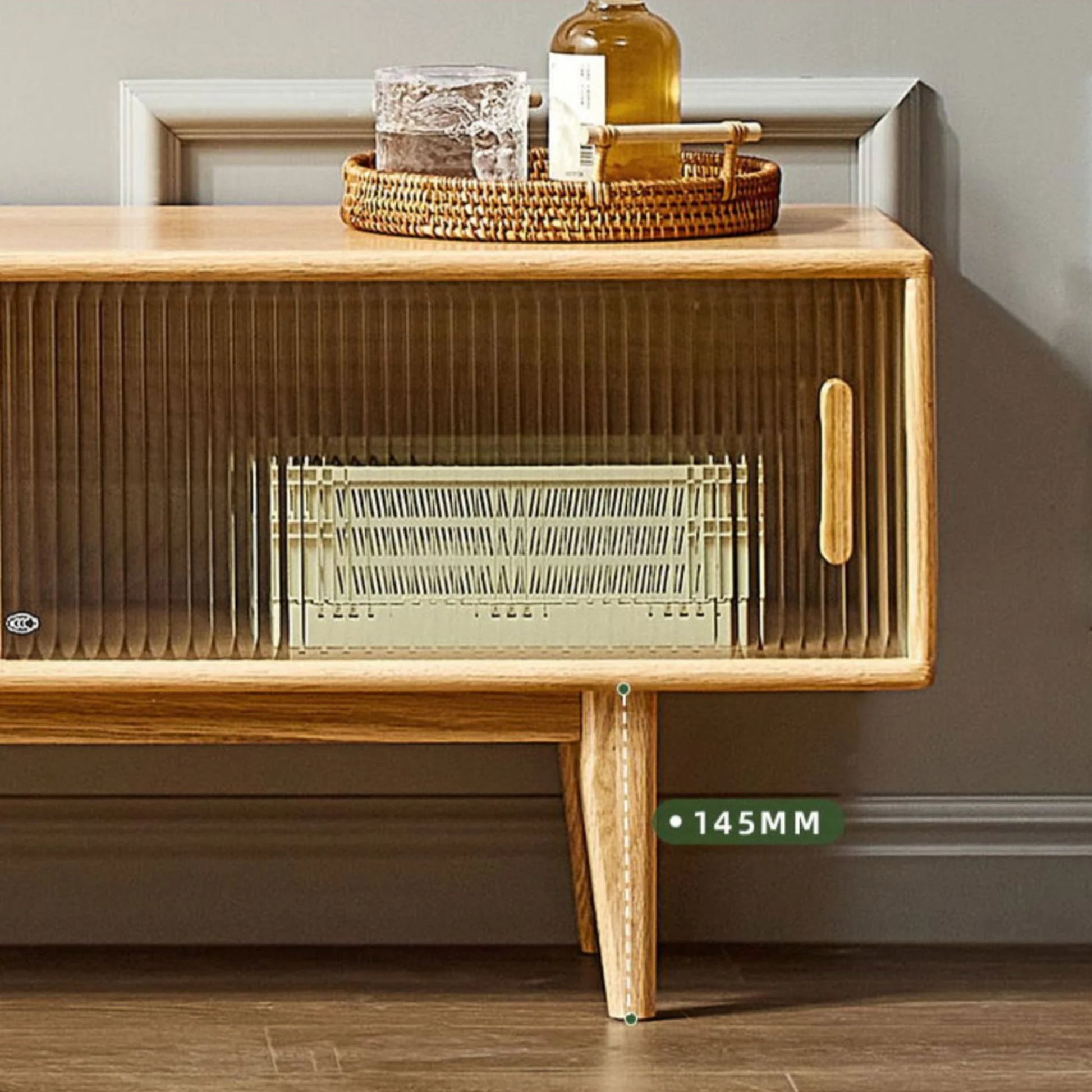 Solidwood Bailey TV Stand, 120x32CM, Natural Wood