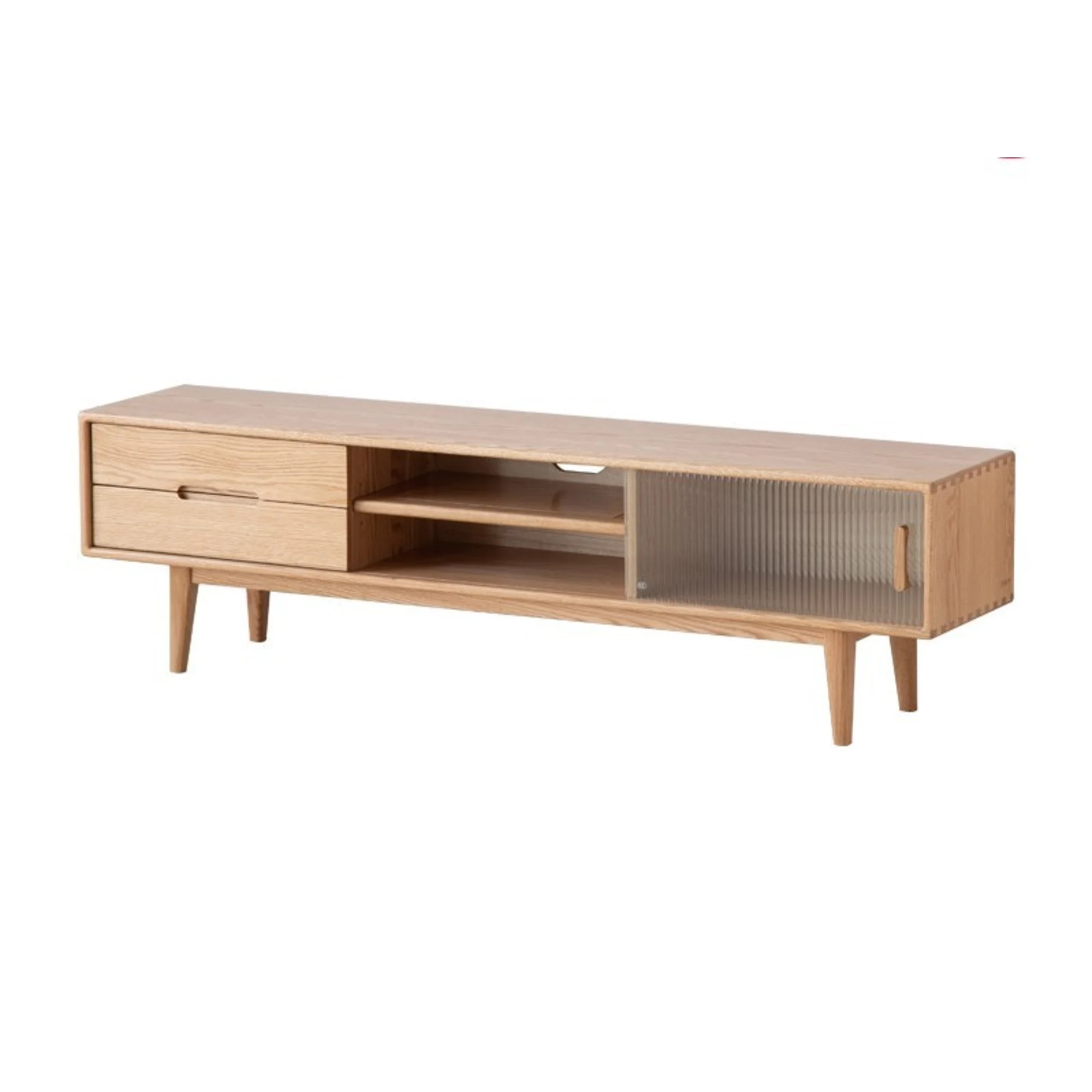 Solidwood Bailey TV Stand, 150x32x42CM, Natural Wood