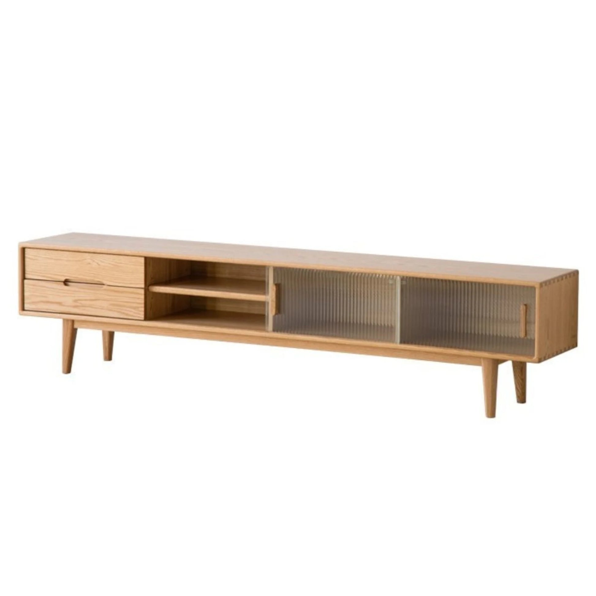 Solidwood Bailey TV Stand, 180x32x42CM, Natural Wood