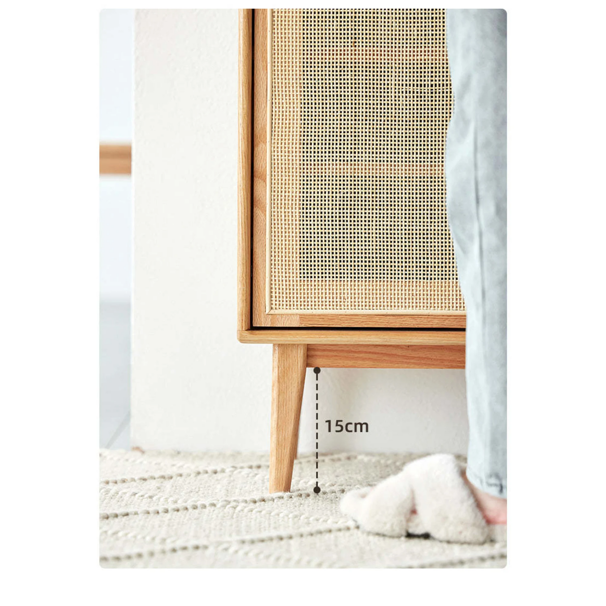 Solidwood Bailey Shoe Cabinet, 48x35CM, Natural Wood