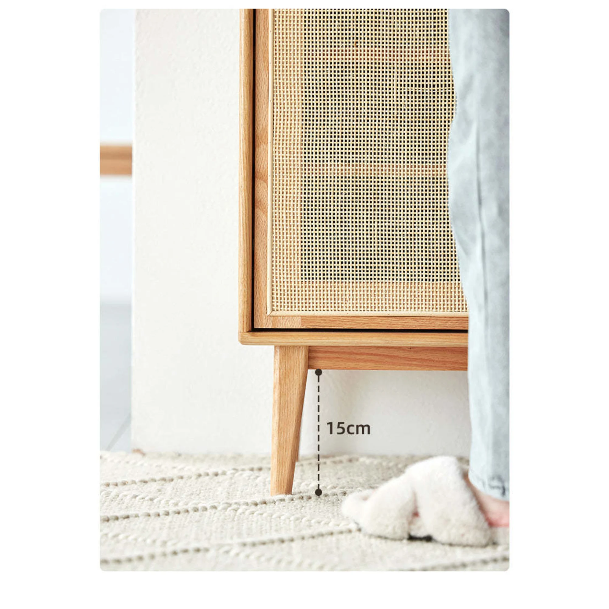 Solidwood Bailey Shoe Cabinet, 48x35CM, Natural Wood