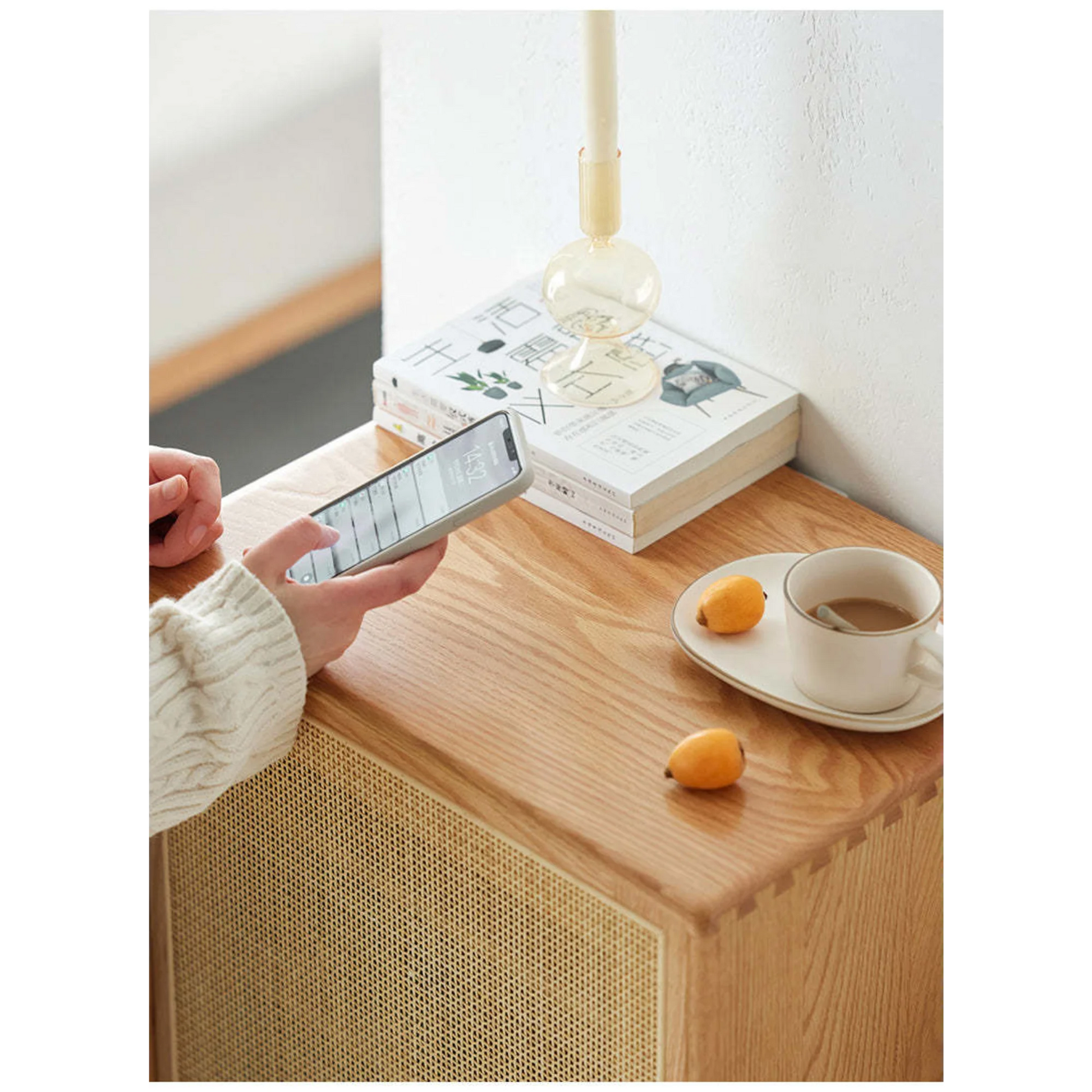 Solidwood Bailey Shoe Cabinet, 48x35CM, Natural Wood