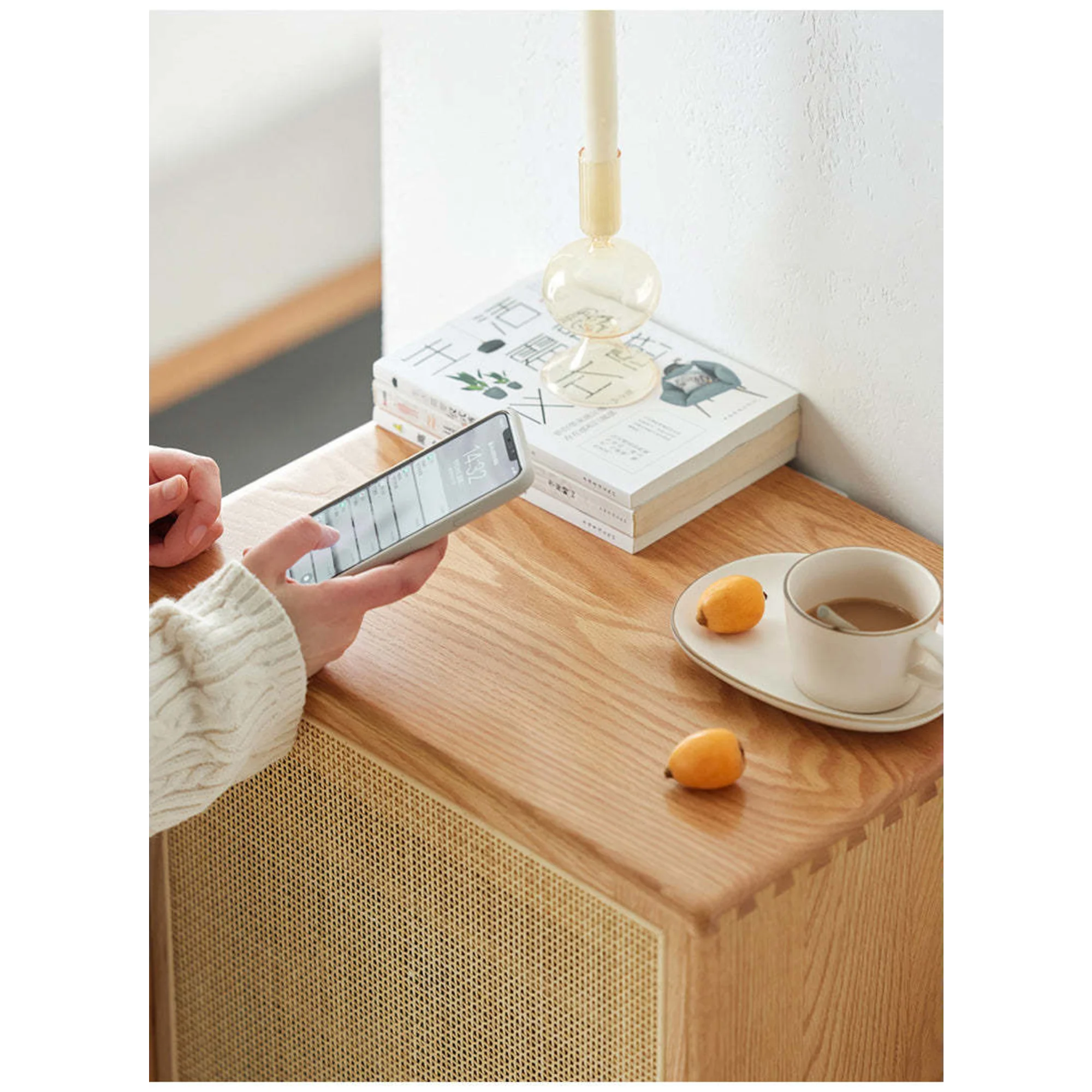 Solidwood Bailey Shoe Cabinet, 48x35CM, Natural Wood