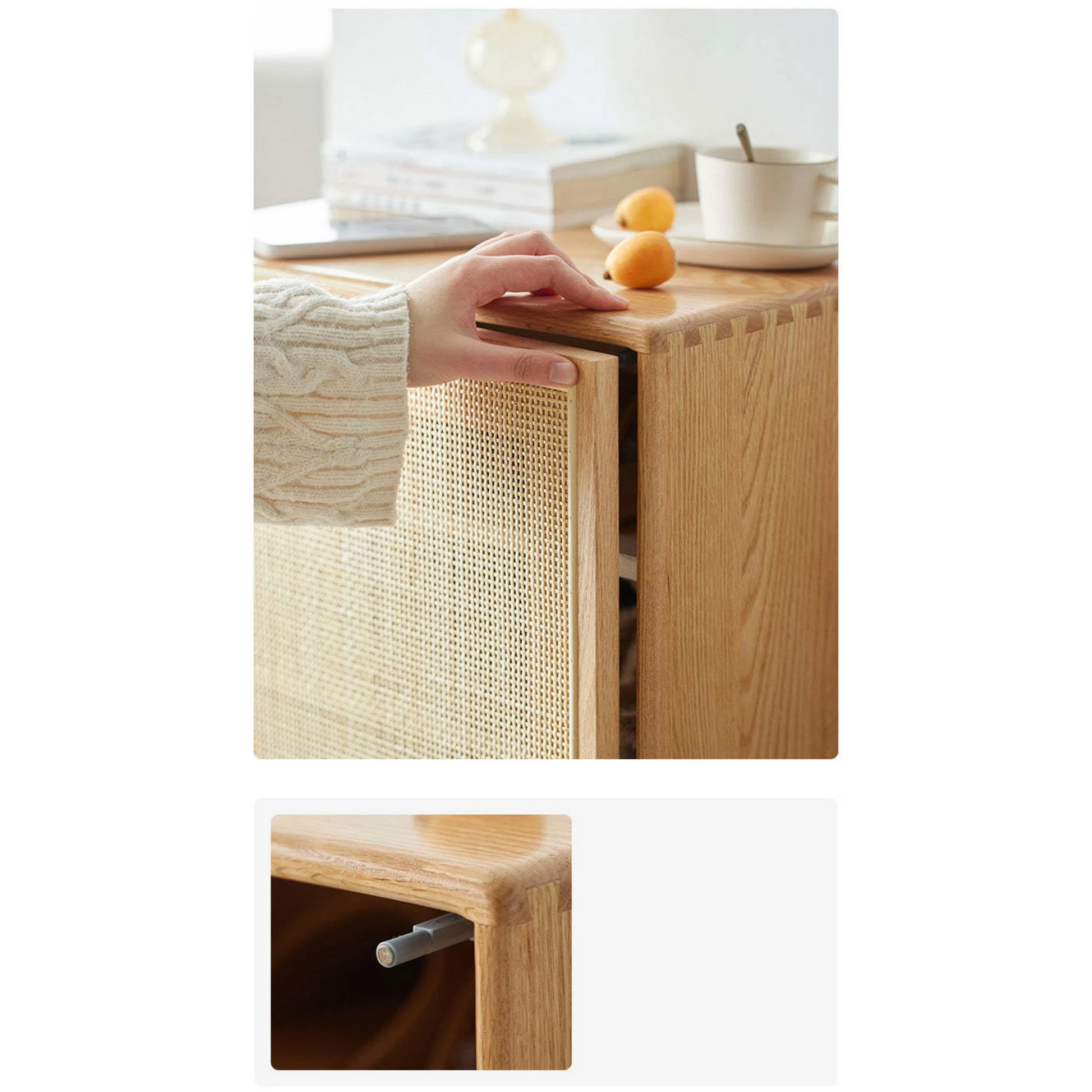 Solidwood Bailey Shoe Cabinet, 48x35CM, Natural Wood
