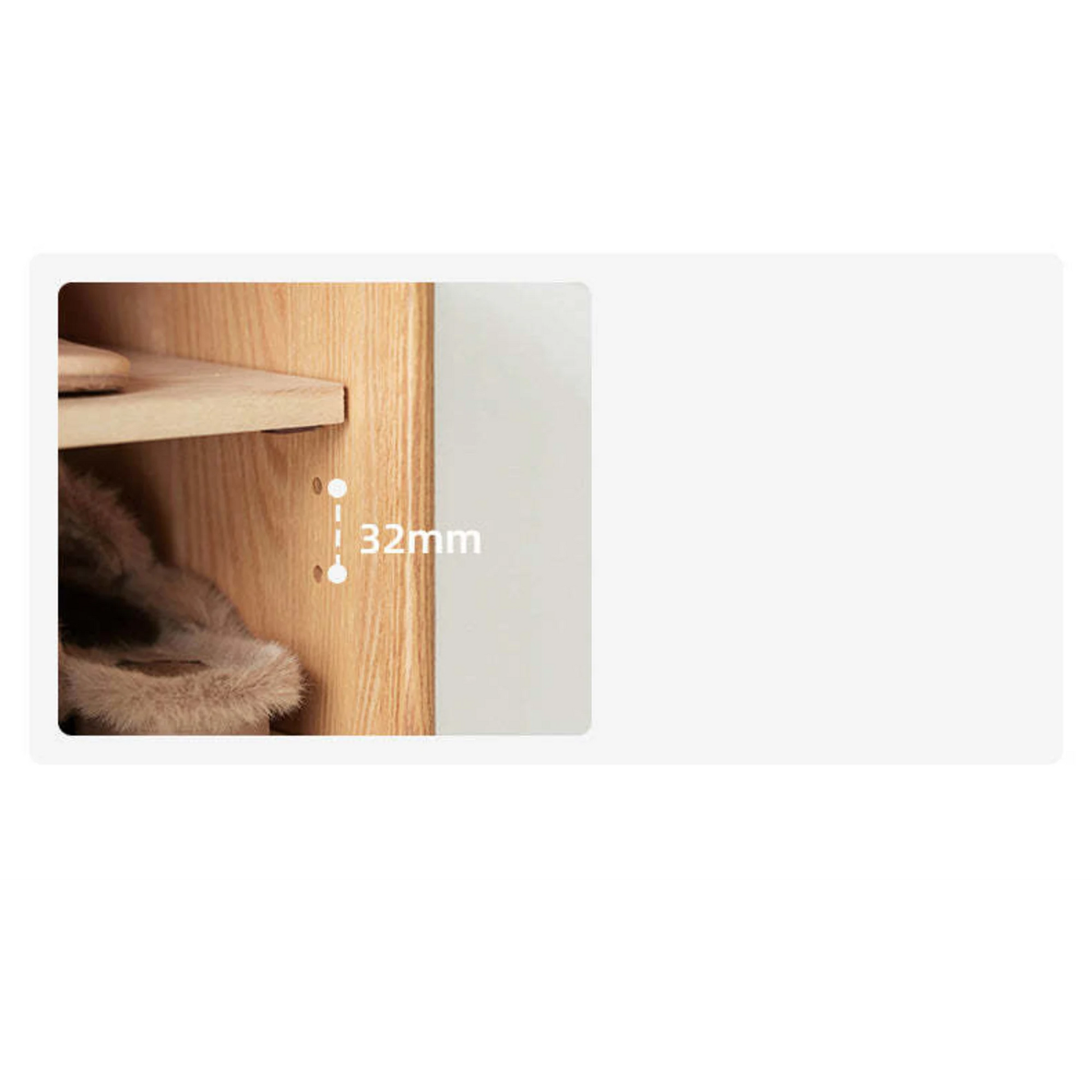 Solidwood Bailey Shoe Cabinet, 48x35CM, Natural Wood