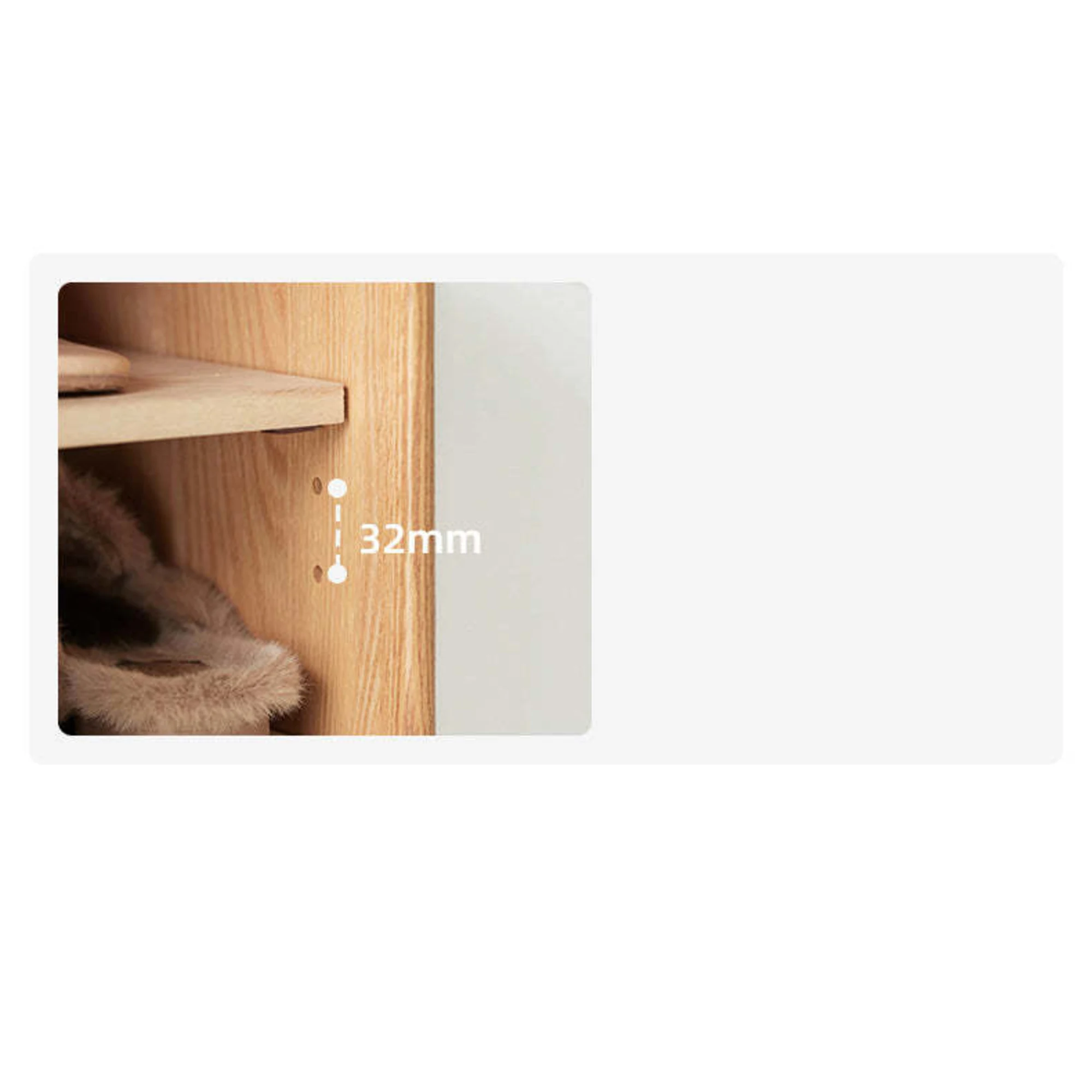 Solidwood Bailey Shoe Cabinet, 48x35CM, Natural Wood