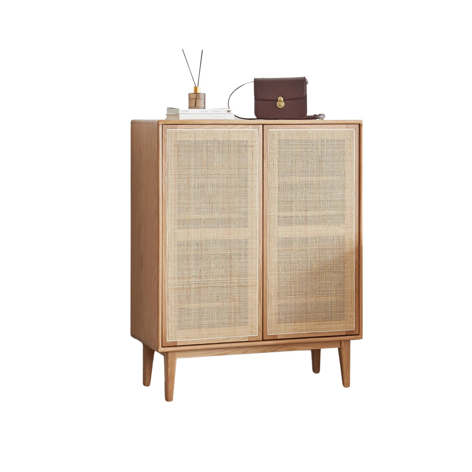 Solidwood Bailey Shoe Cabinet, 80x35CM, Natural Wood