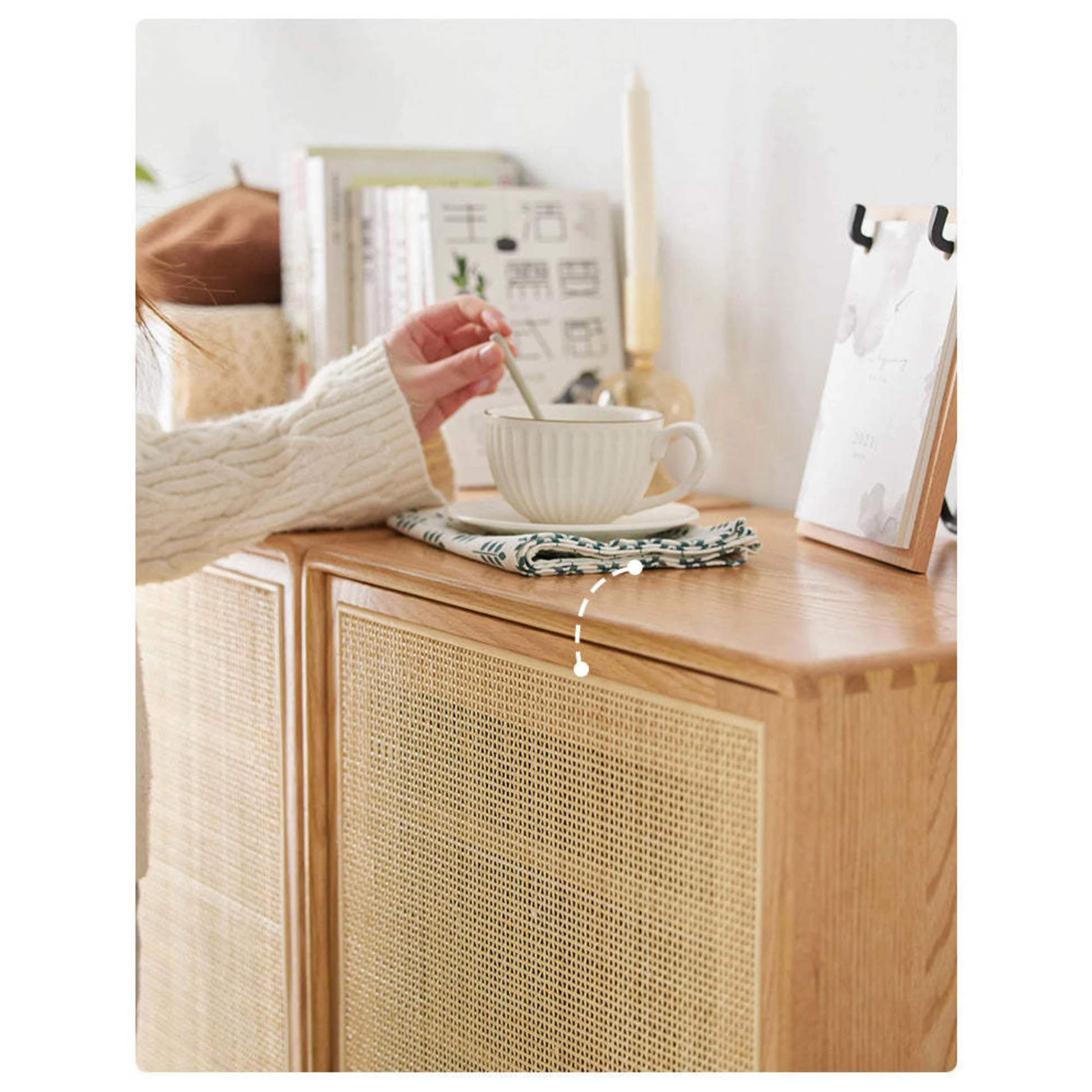 Solidwood Bailey Shoe Cabinet, 80x35CM, Natural Wood