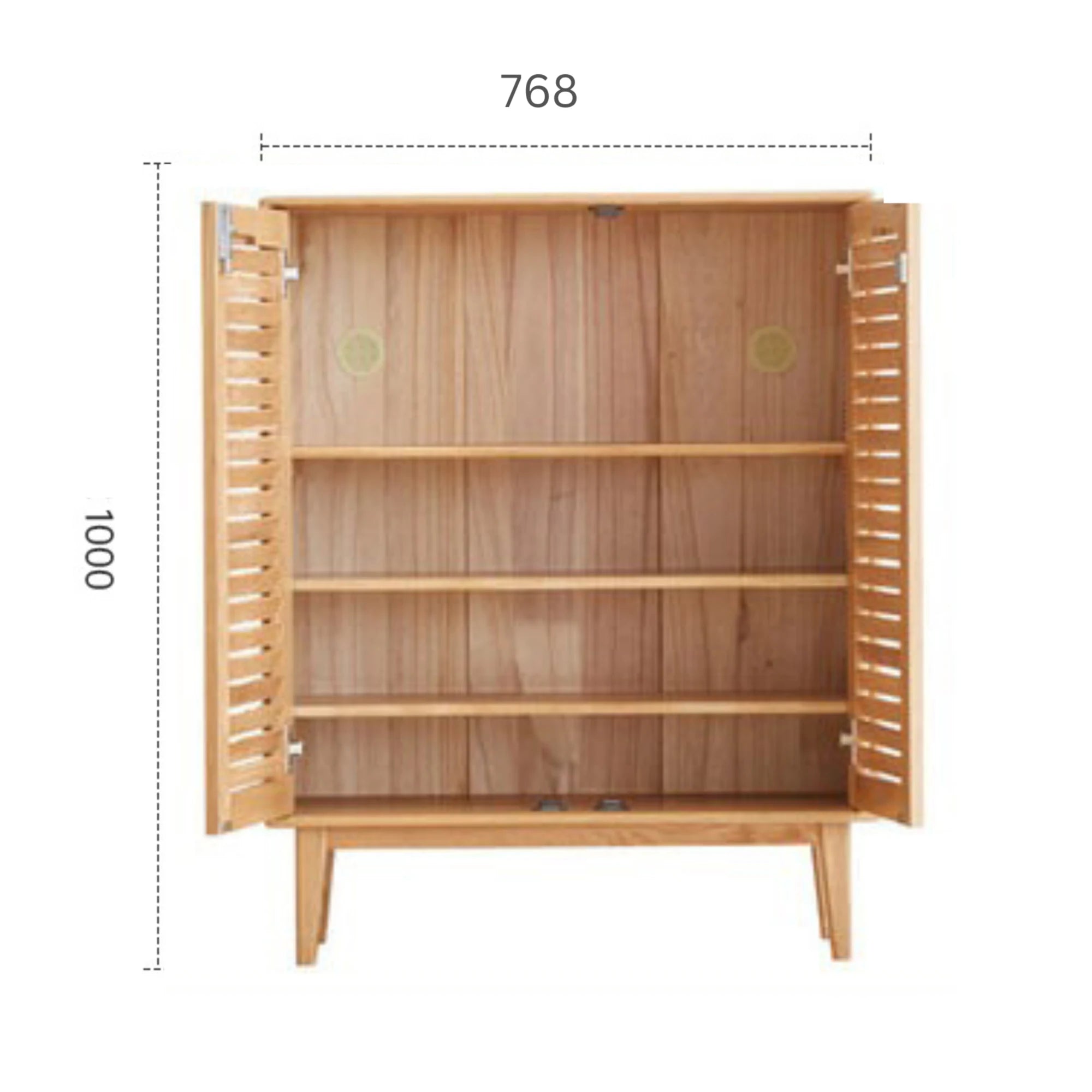 Solidwood Bailey Shoe Cabinet, 80x35x100cm, Natural Wood