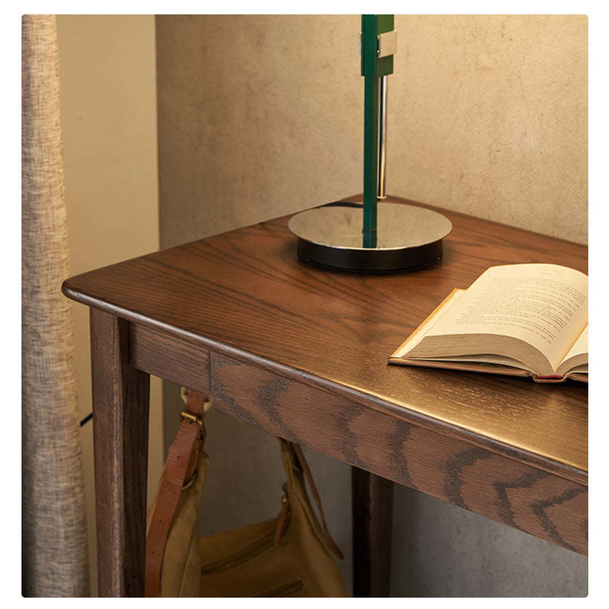 Solidwood Bailey Desk, Two Drawers, 120x53CM, Dark Wood
