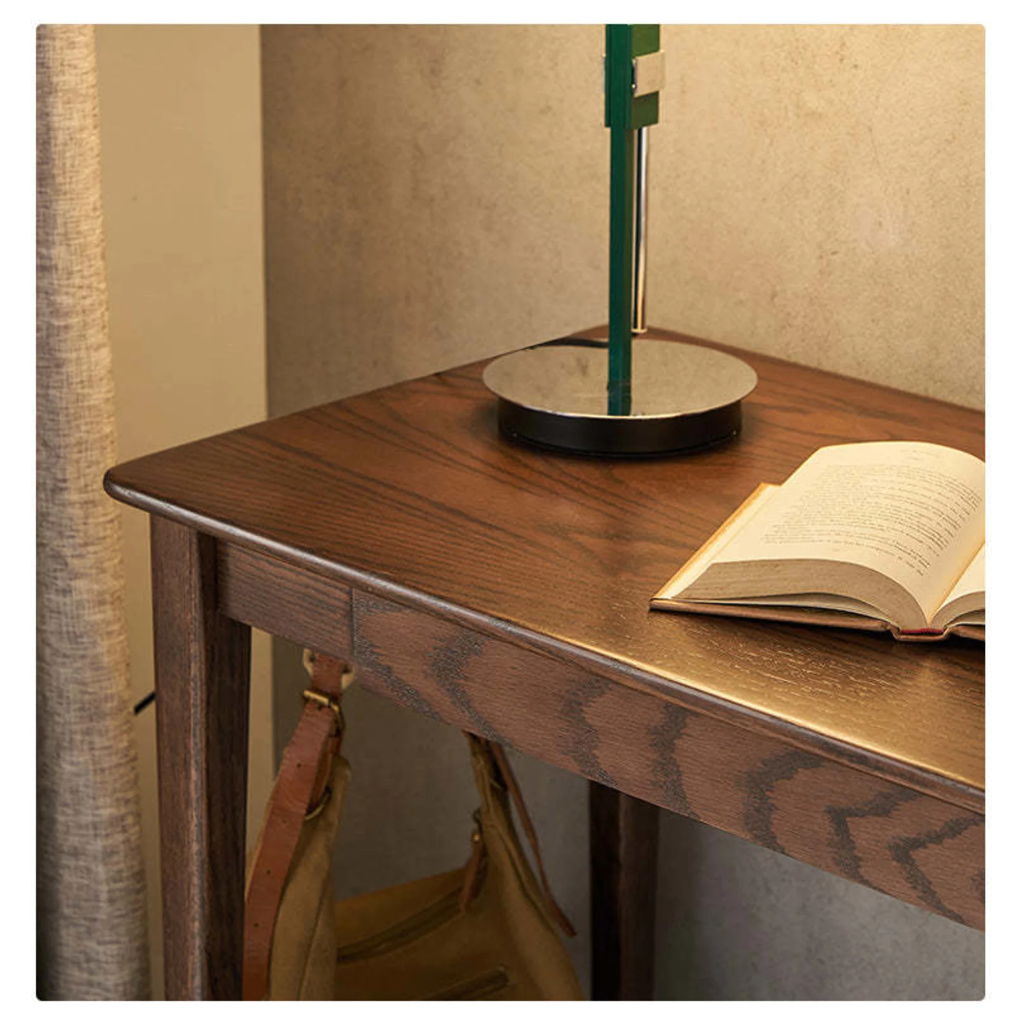 Solidwood Bailey Desk, Two Drawers, 120x53CM, Dark Wood