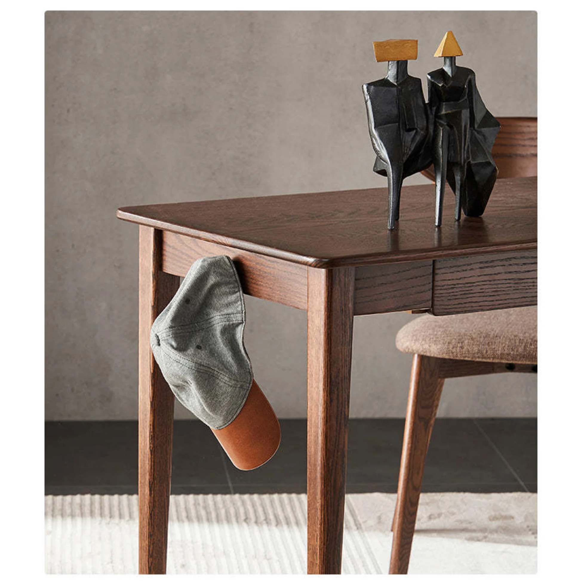 Solidwood Bailey Desk, Two Drawers, 120x53CM, Dark Wood