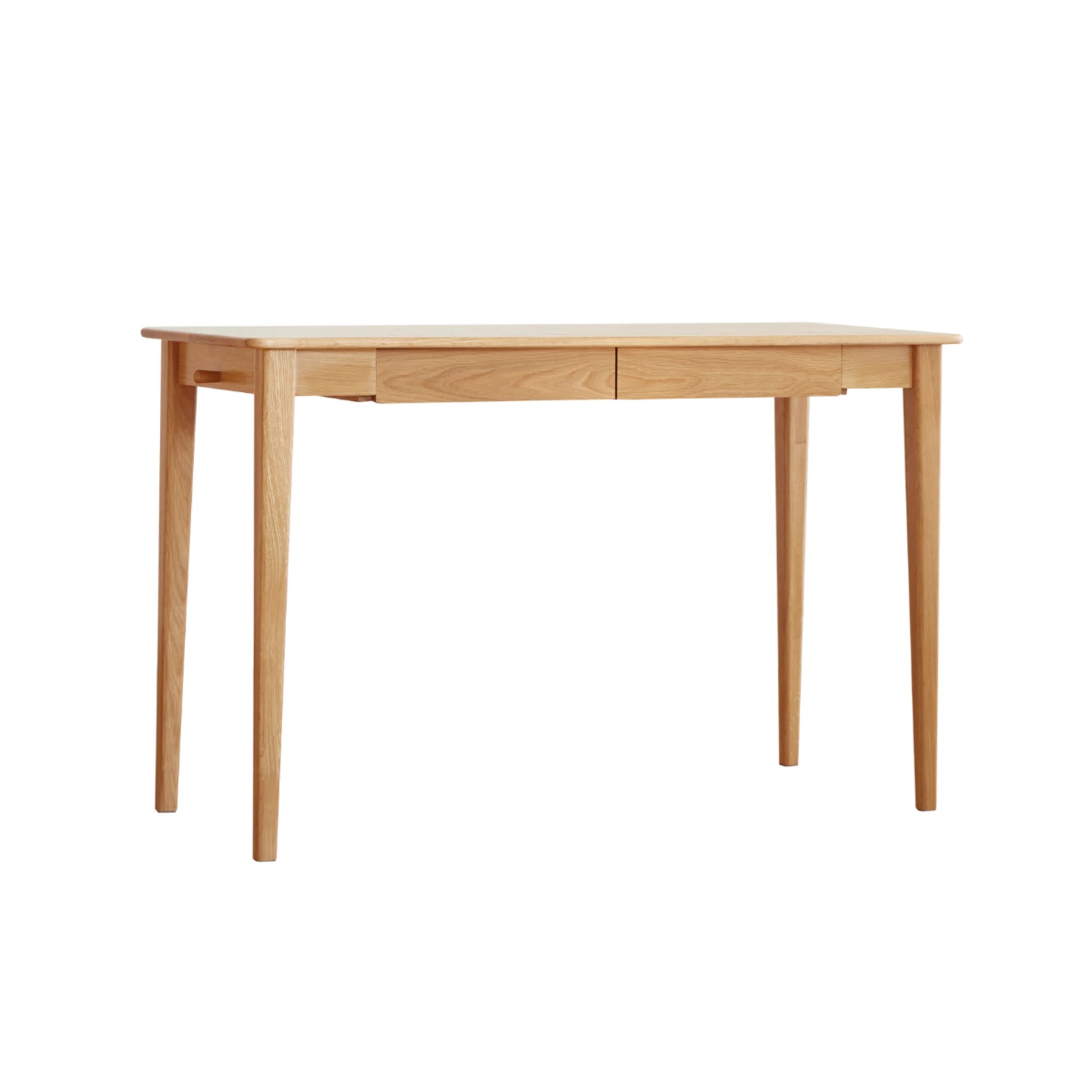 Solidwood Bailey Desk with 2 Drawers, Natural Wood