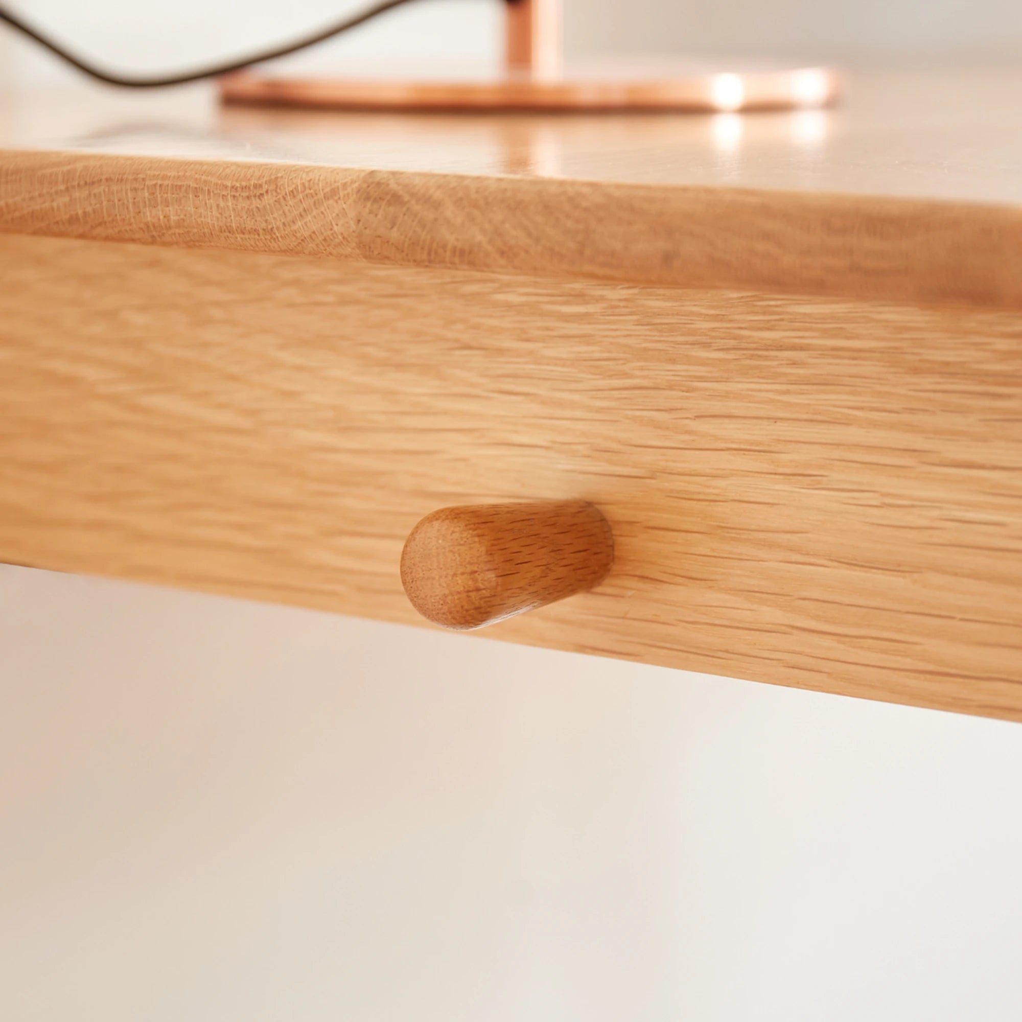 Solidwood Bailey Desk with 2 Drawers, Natural Wood