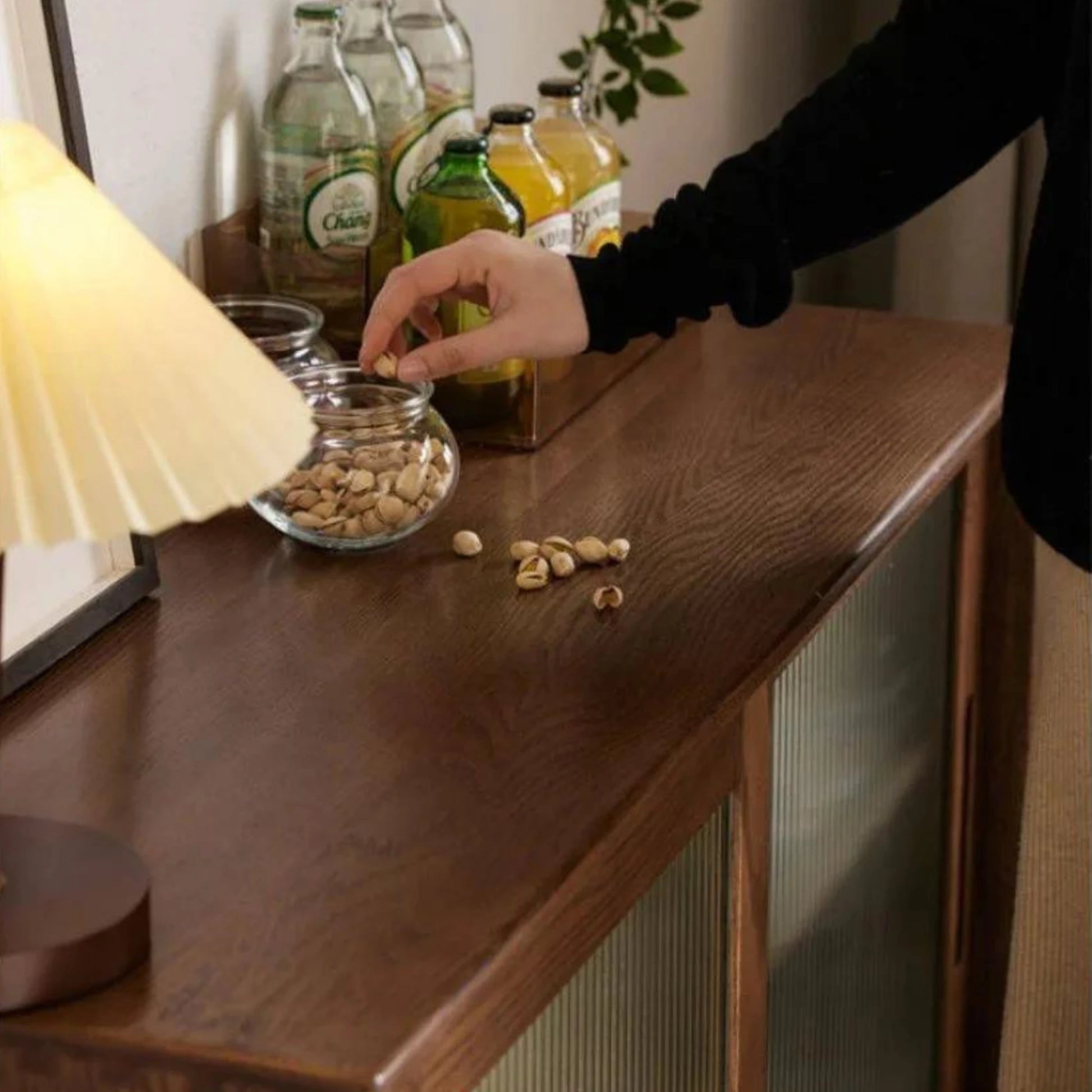 Solidwood Bailey Sideboard, 80x40x81CM, Dark Wood