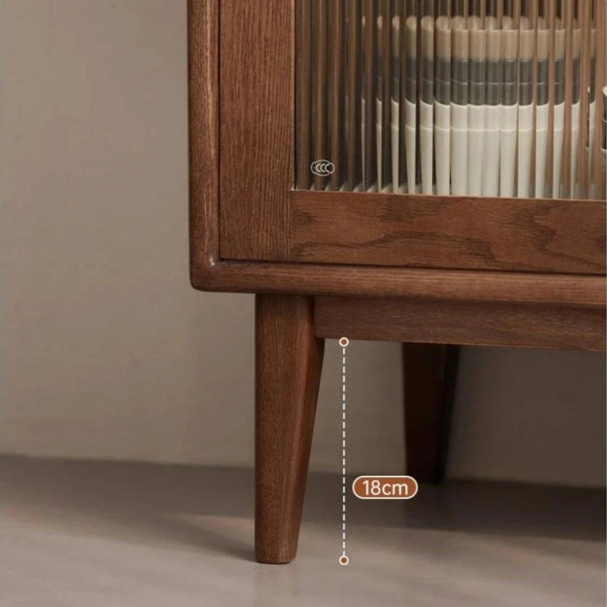 Solidwood Bailey Sideboard, 80x40x81CM, Dark Wood
