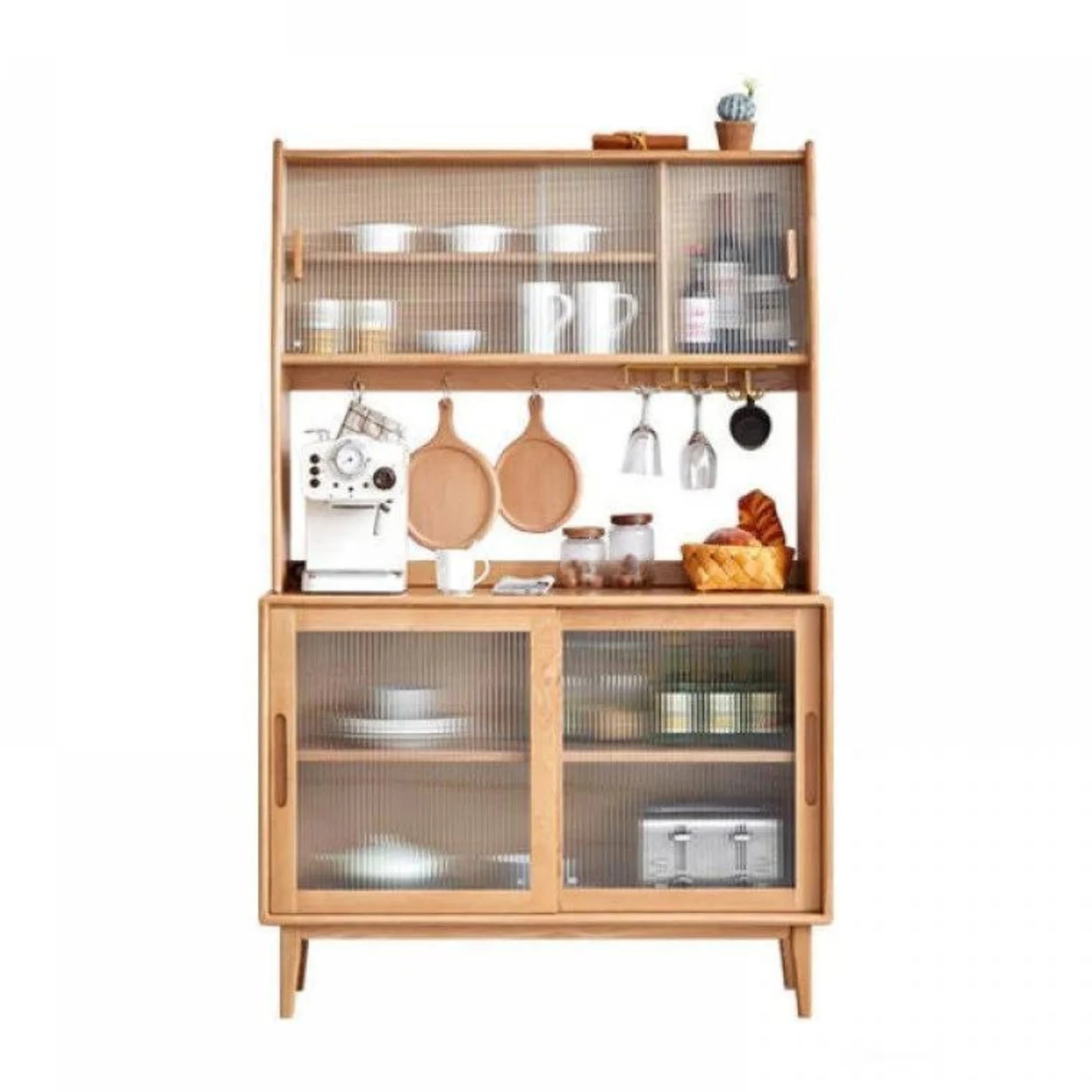 Solidwood Bailey Sideboard, 110x40x169CM, Natural Wood
