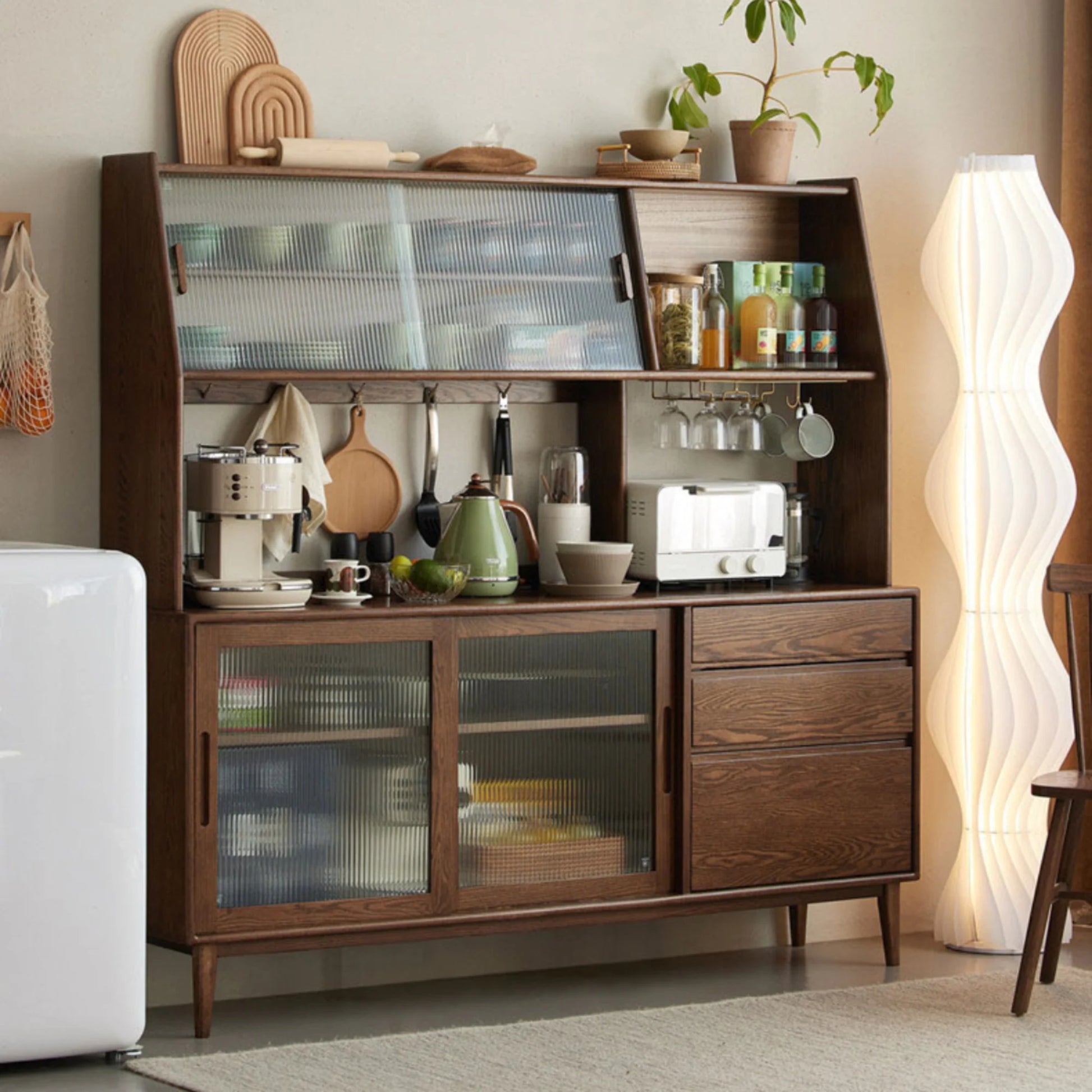 Solidwood Bailey Sideboard, 125x40x169CM, Dark Wood