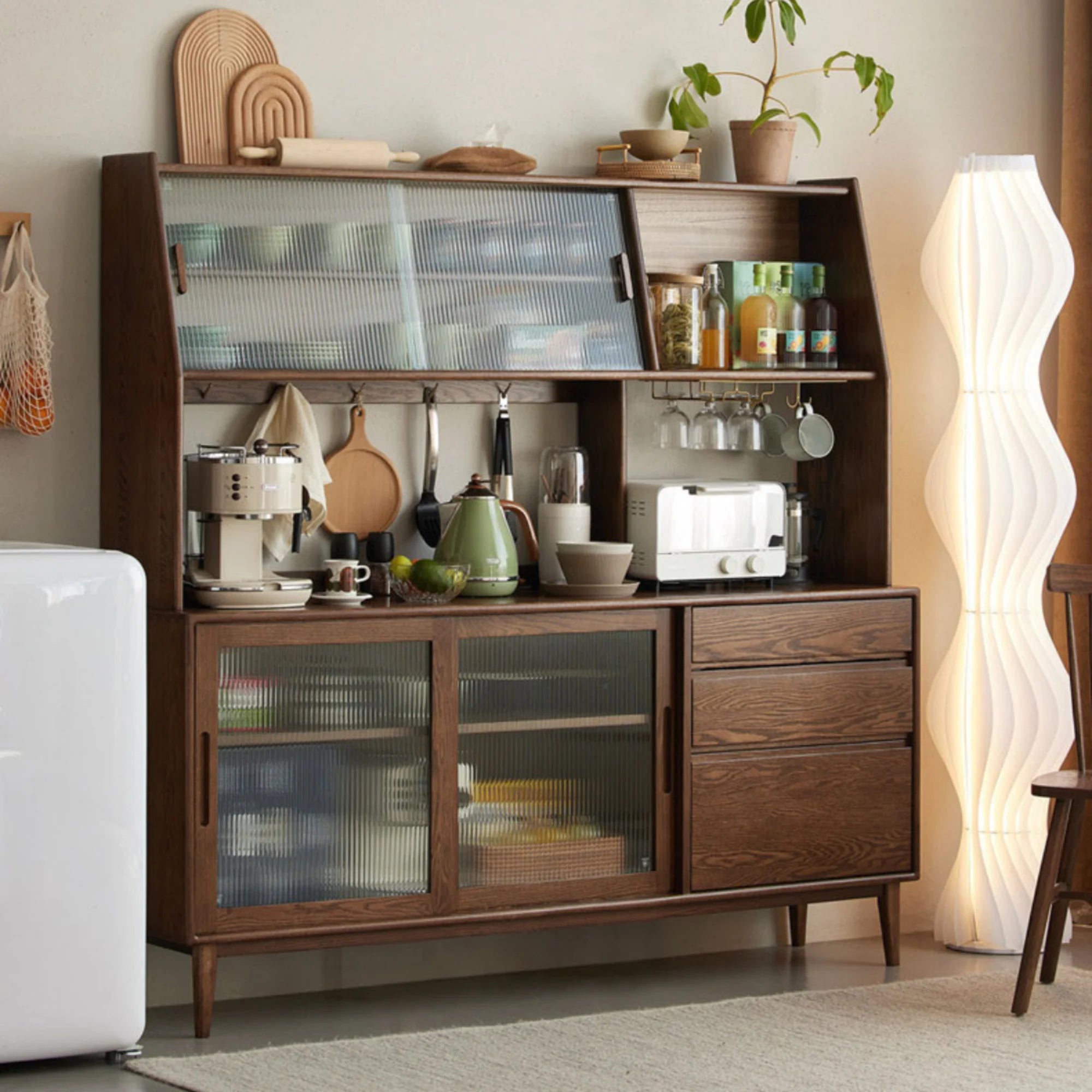 Solidwood Bailey Sideboard, 125x40x169CM, Dark Wood
