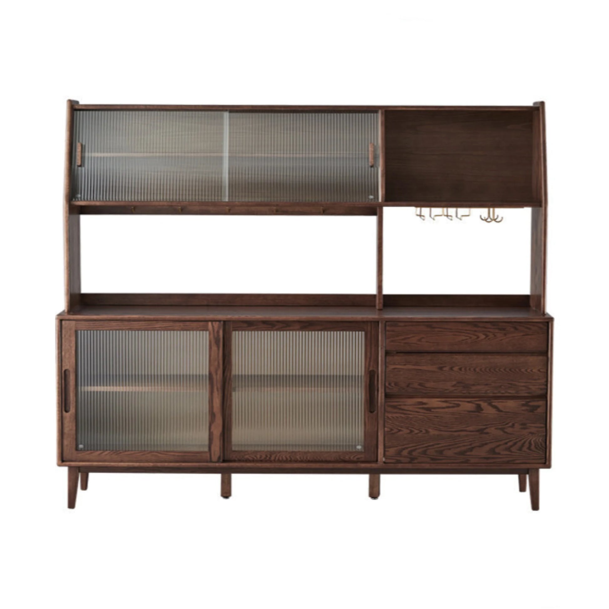 Solidwood Bailey Sideboard, 150x40x169CM, Dark Wood