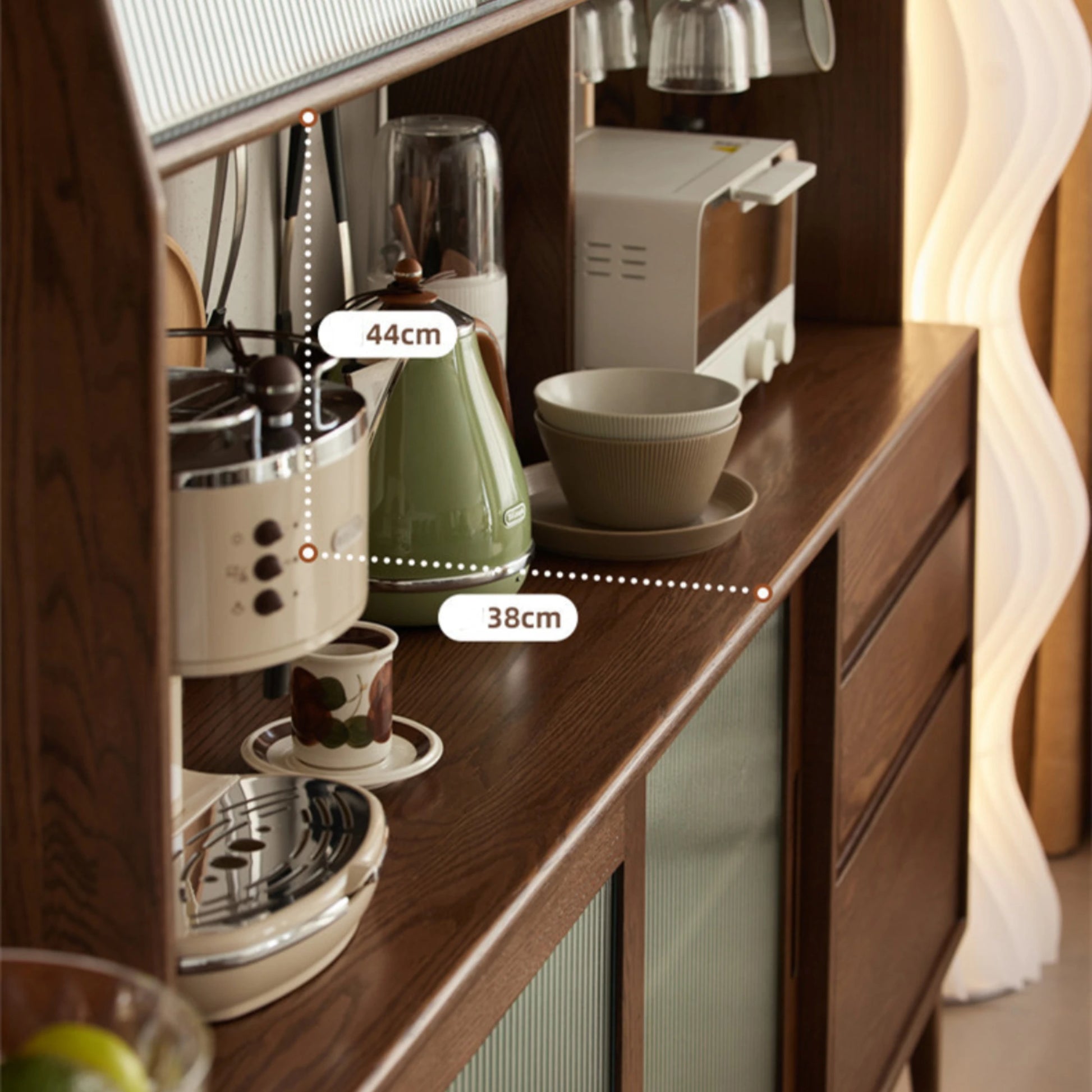 Solidwood Bailey Sideboard, 150x40x169CM, Dark Wood