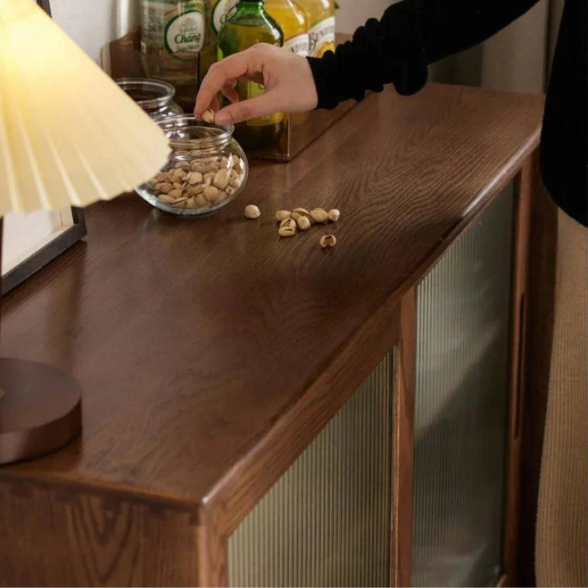 Solidwood Bailey Sideboard, 150x40x81CM, Dark Wood