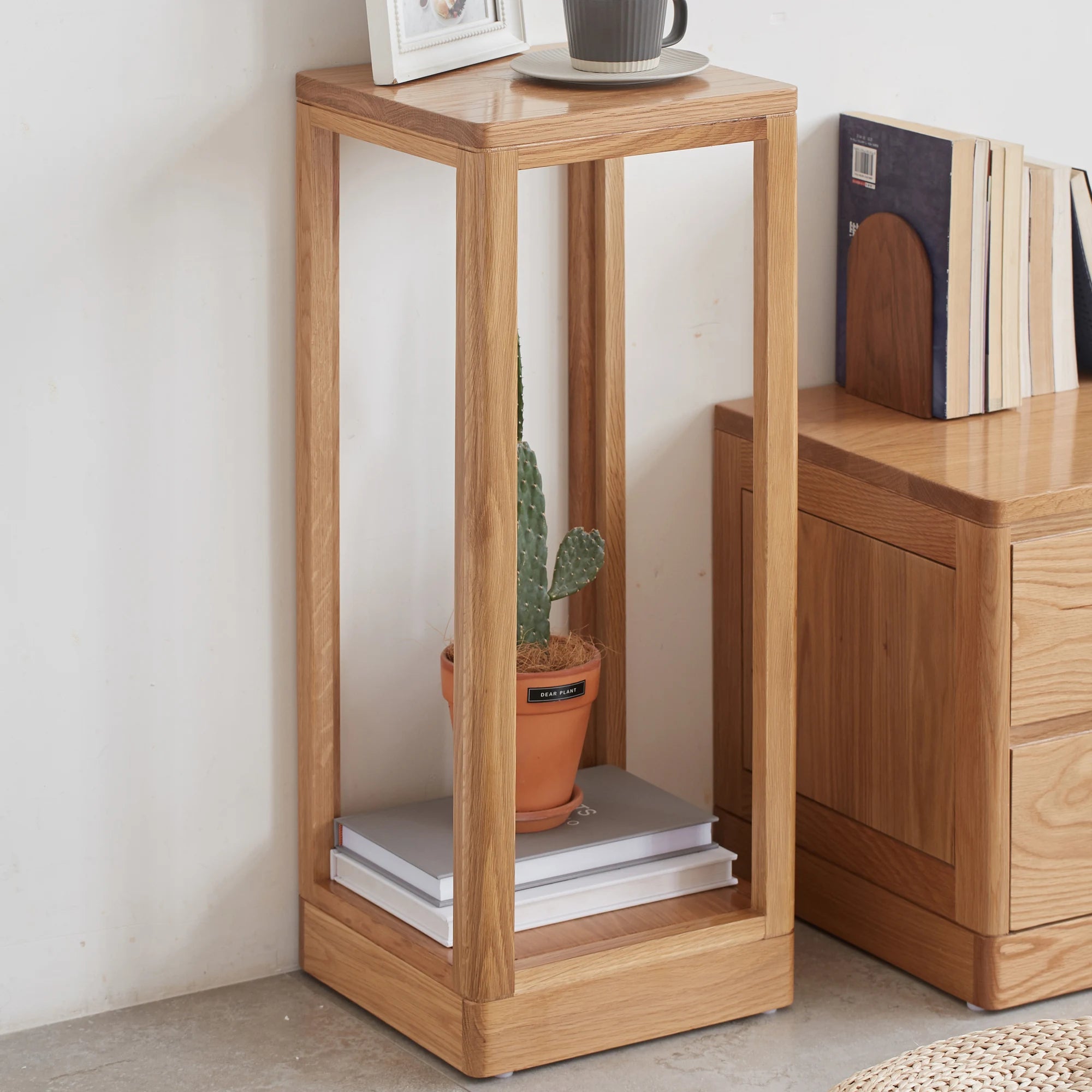 Solidwood Berlin Plant Stand, 30x30x92cm, Natural Wood