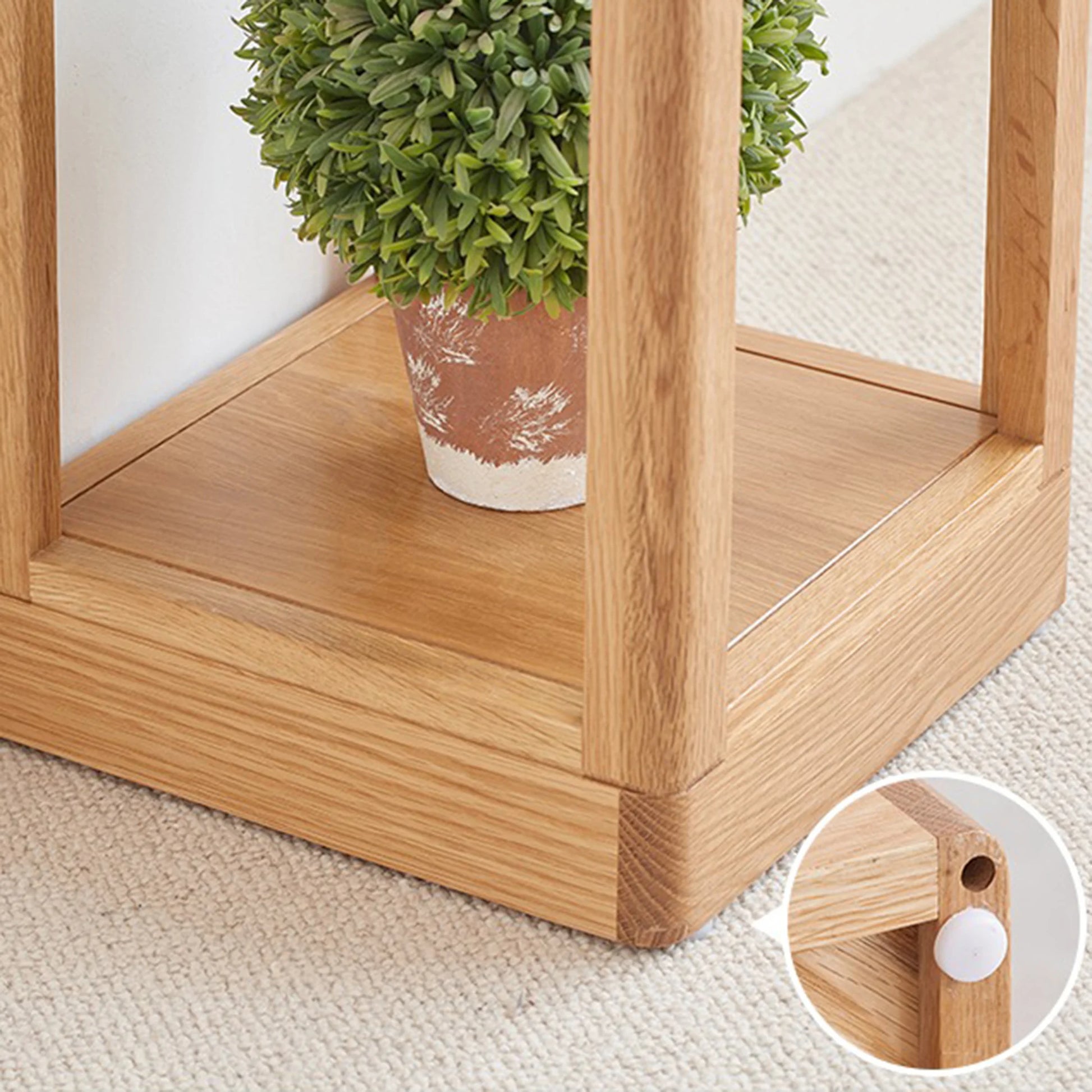 Solidwood Berlin Plant Stand, 30x30x92cm, Natural Wood
