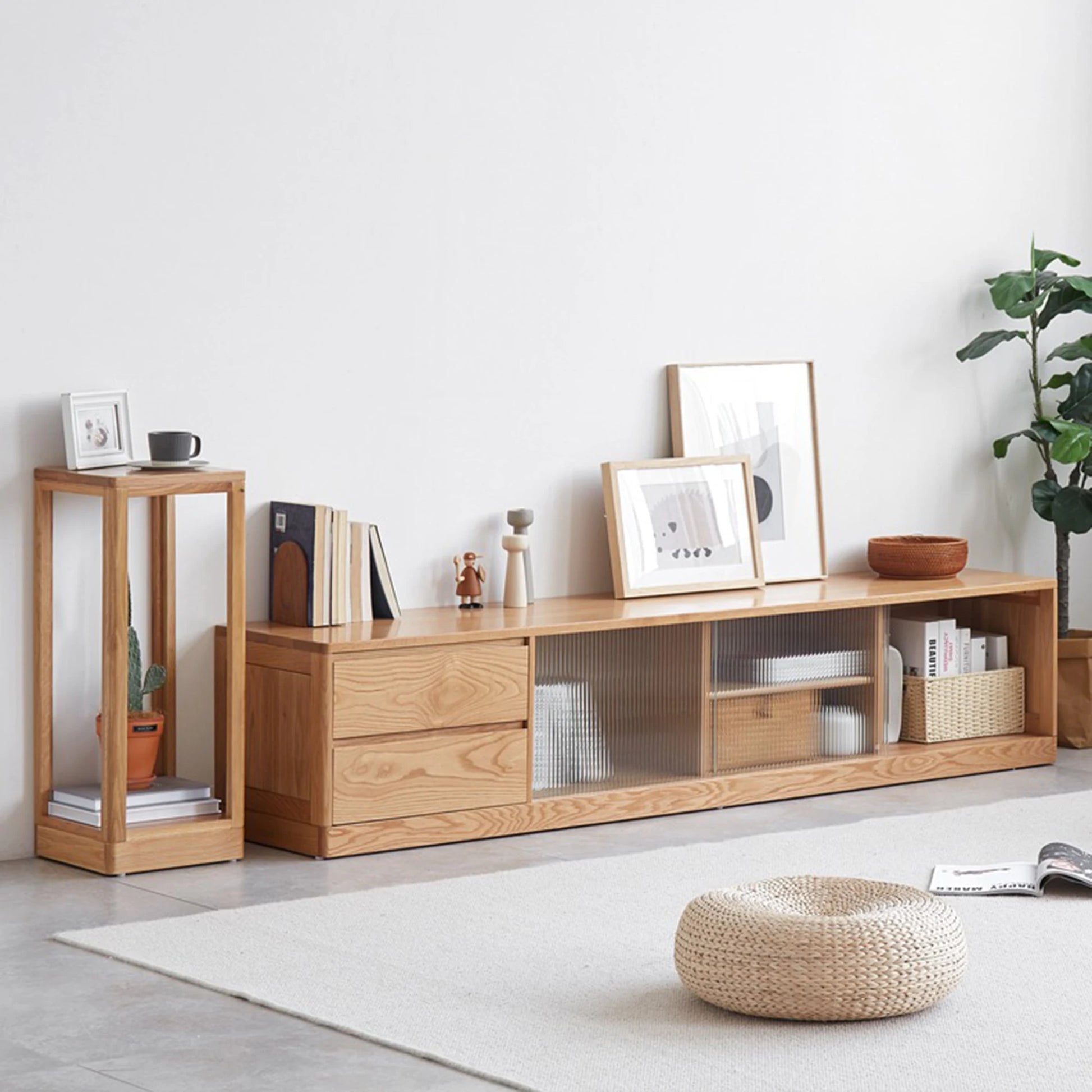 Solidwood Berlin Plant Stand, 30x30x92cm, Natural Wood