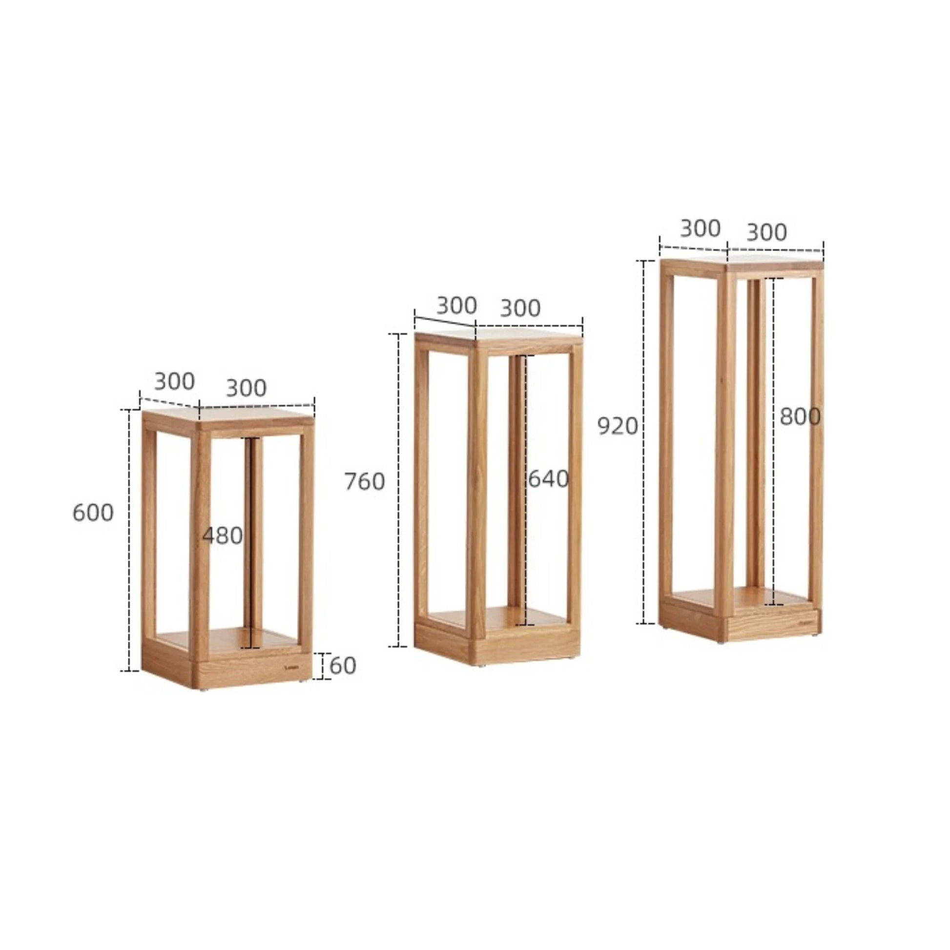 Solidwood Berlin Plant Stand, 30x30x92cm, Natural Wood