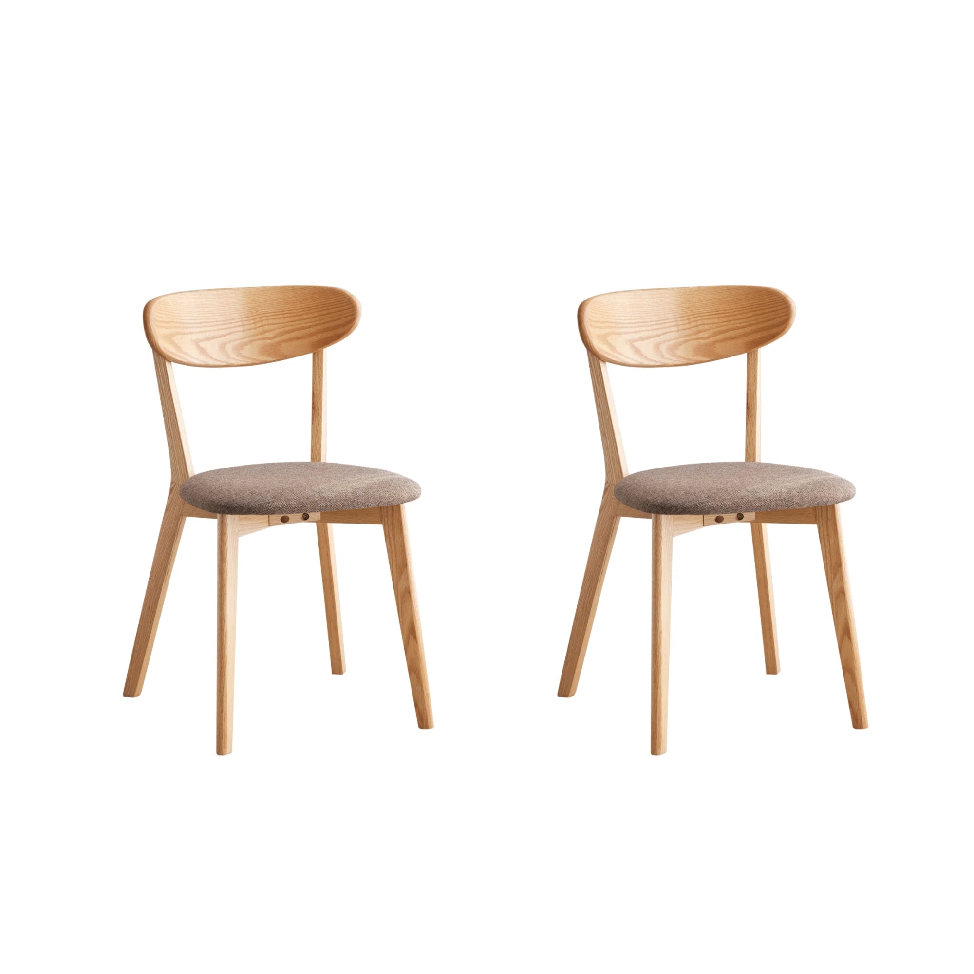 Solidwood Fuji Dining Chair, Natural Wood, Set of 2