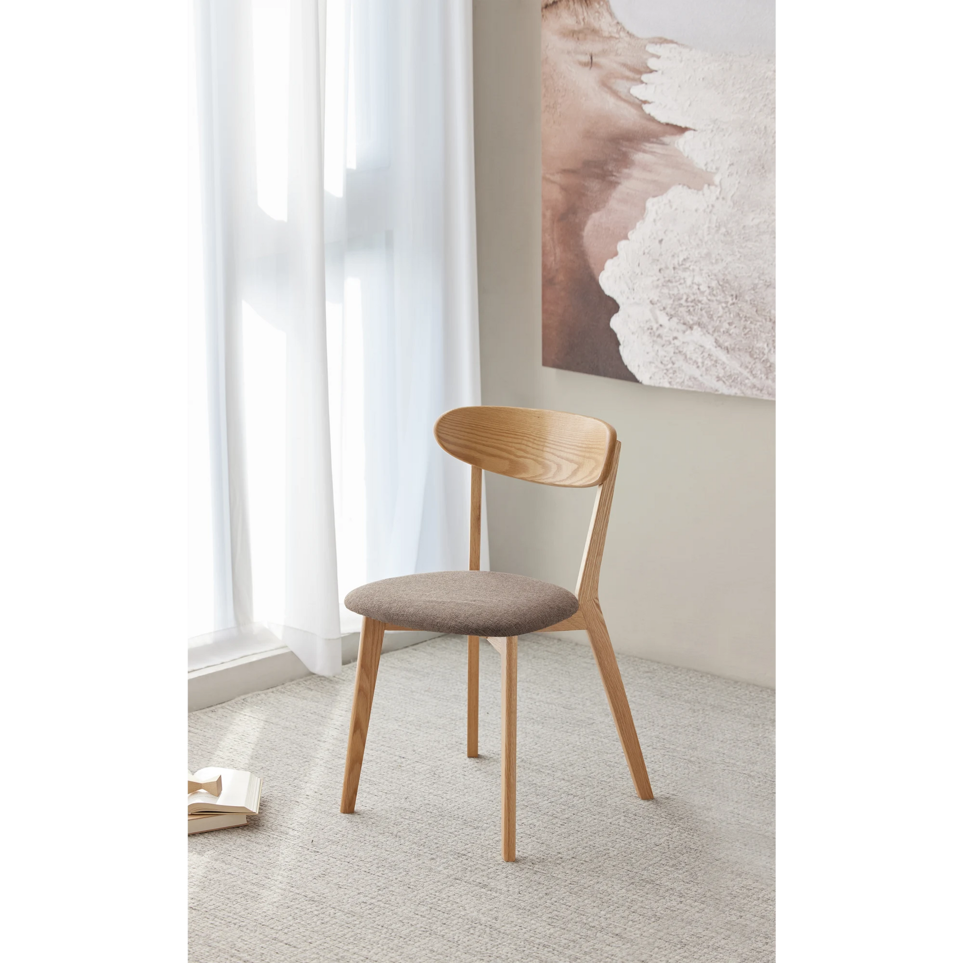 Solidwood Fuji Dining Chair, Natural Wood, Set of 2