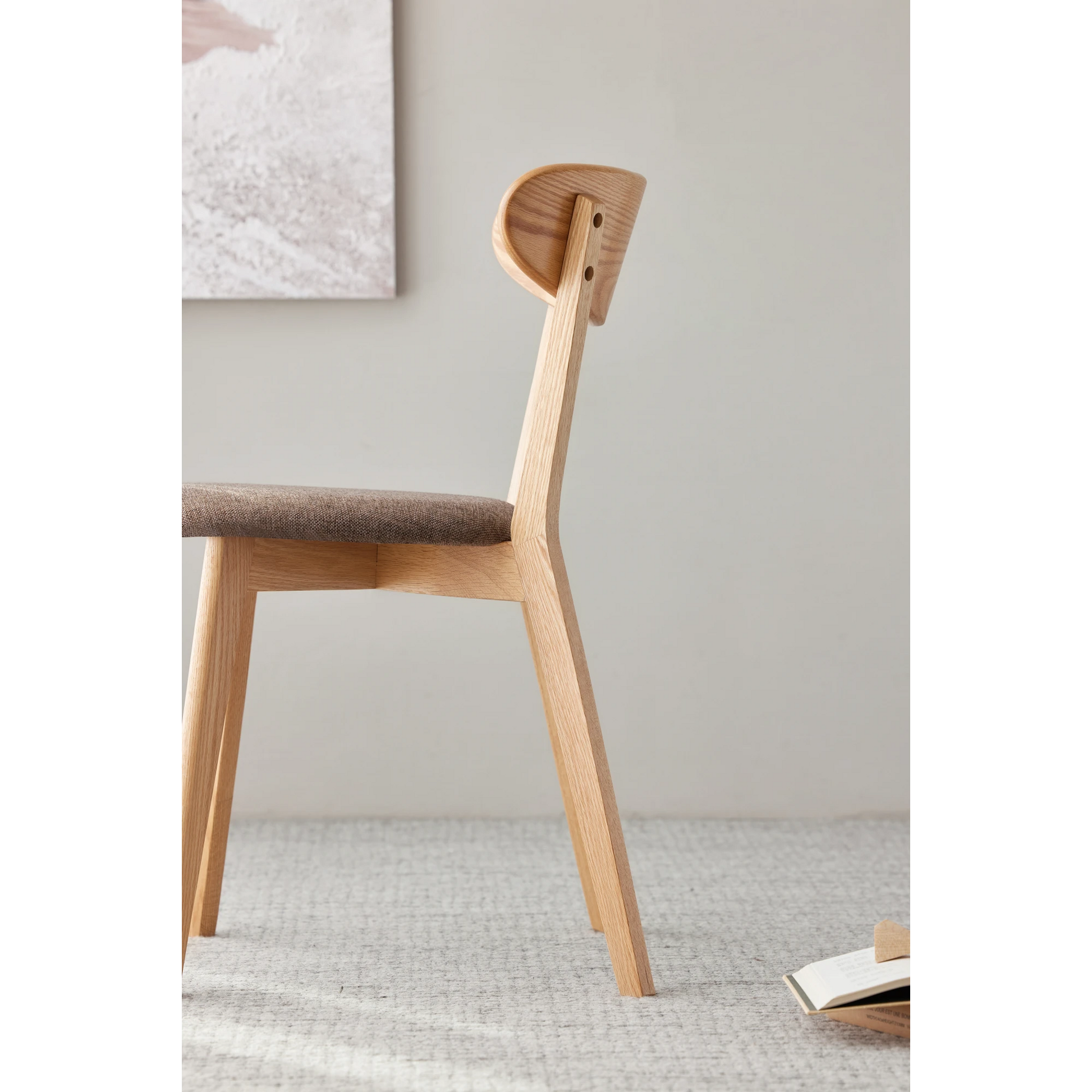 Solidwood Fuji Dining Chair, Natural Wood, Set of 2