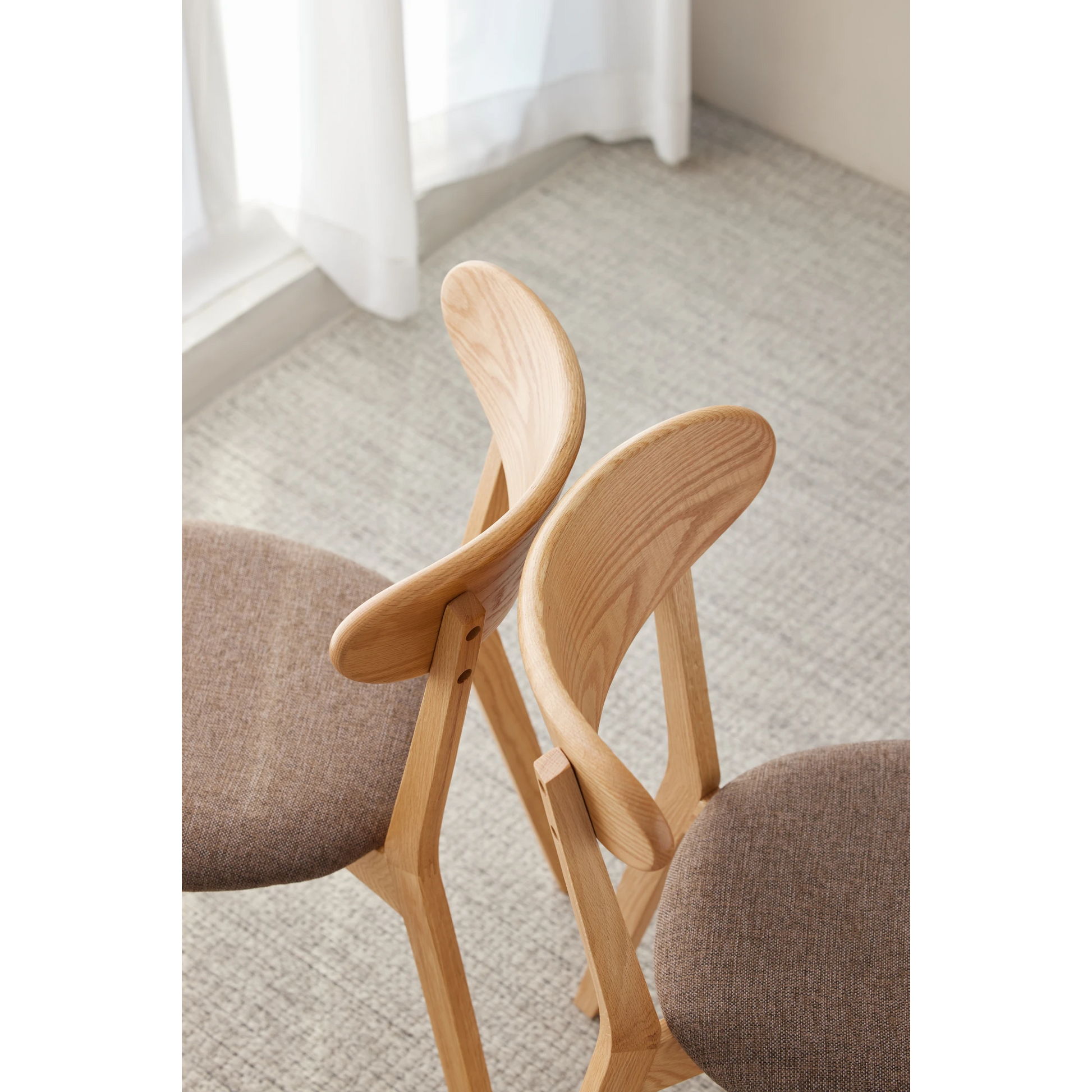 Solidwood Fuji Dining Chair, Natural Wood, Set of 2