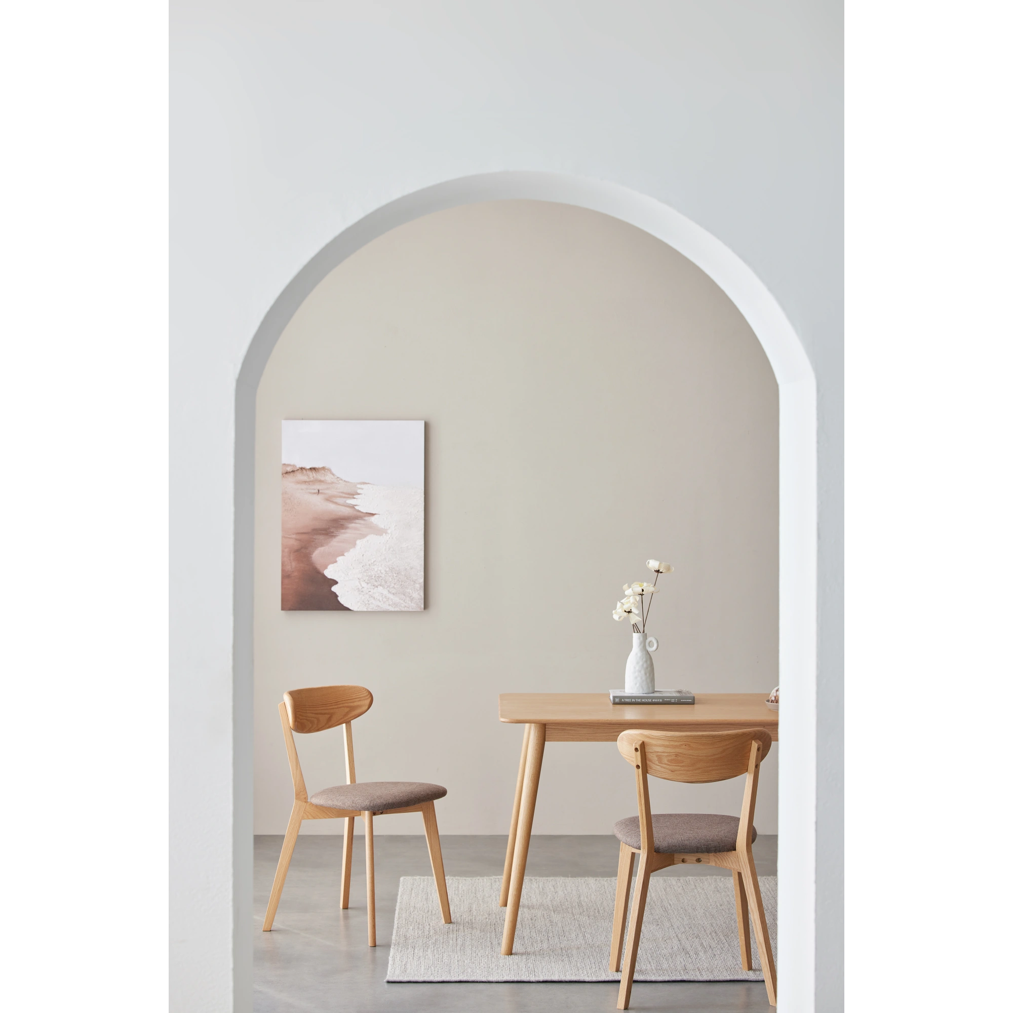 Solidwood Fuji Dining Chair, Natural Wood, Set of 2