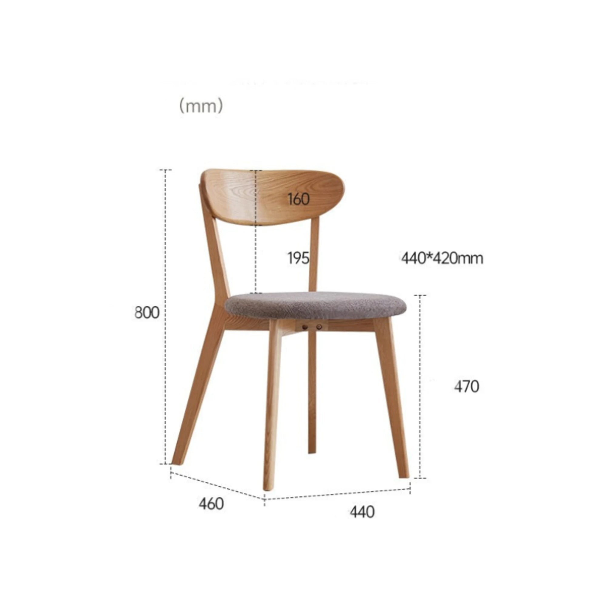 Solidwood Fuji Dining Chair, Natural Wood, Set of 2