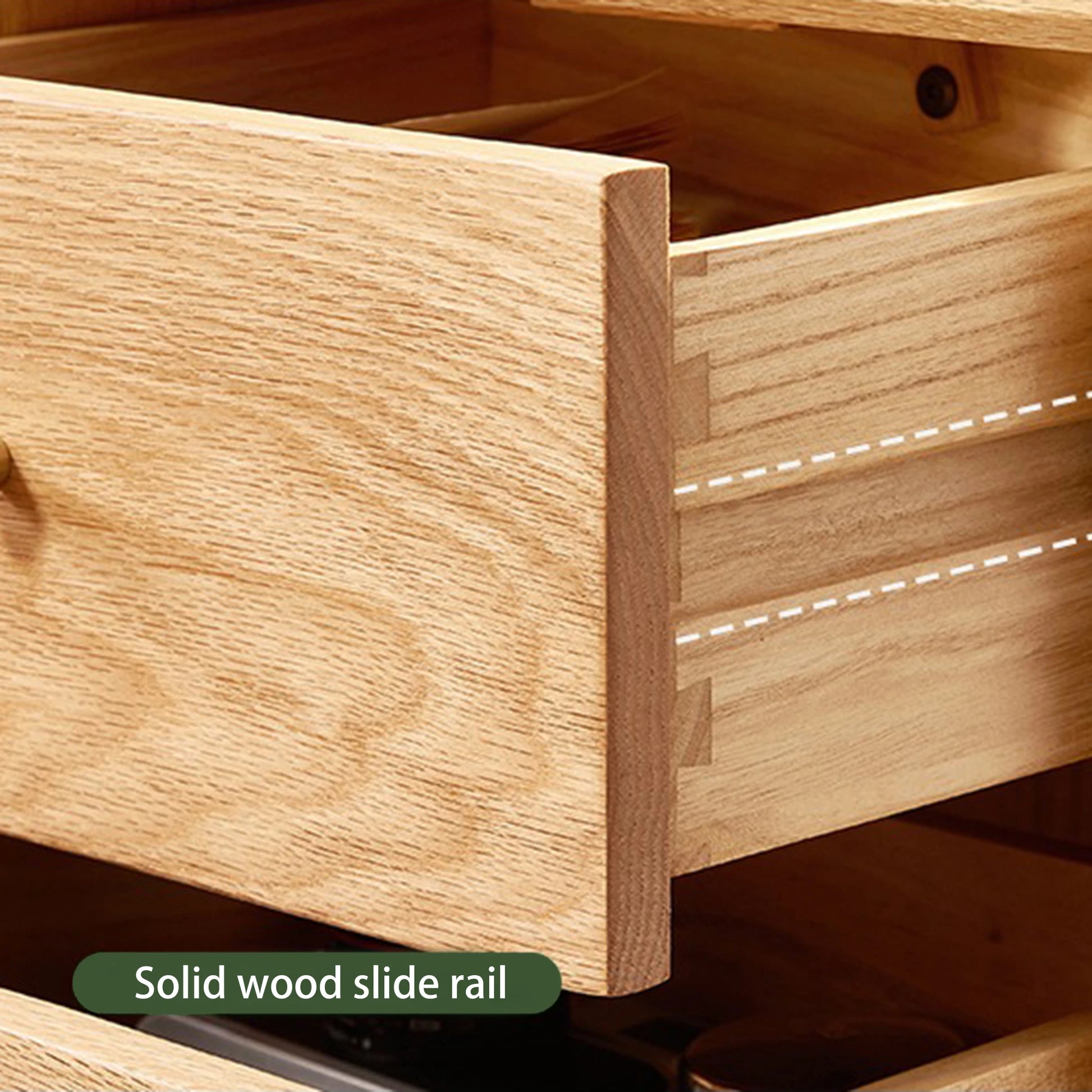 Solidwood Fuji Bedside Table, 40x35x48cm, Natural Wood
