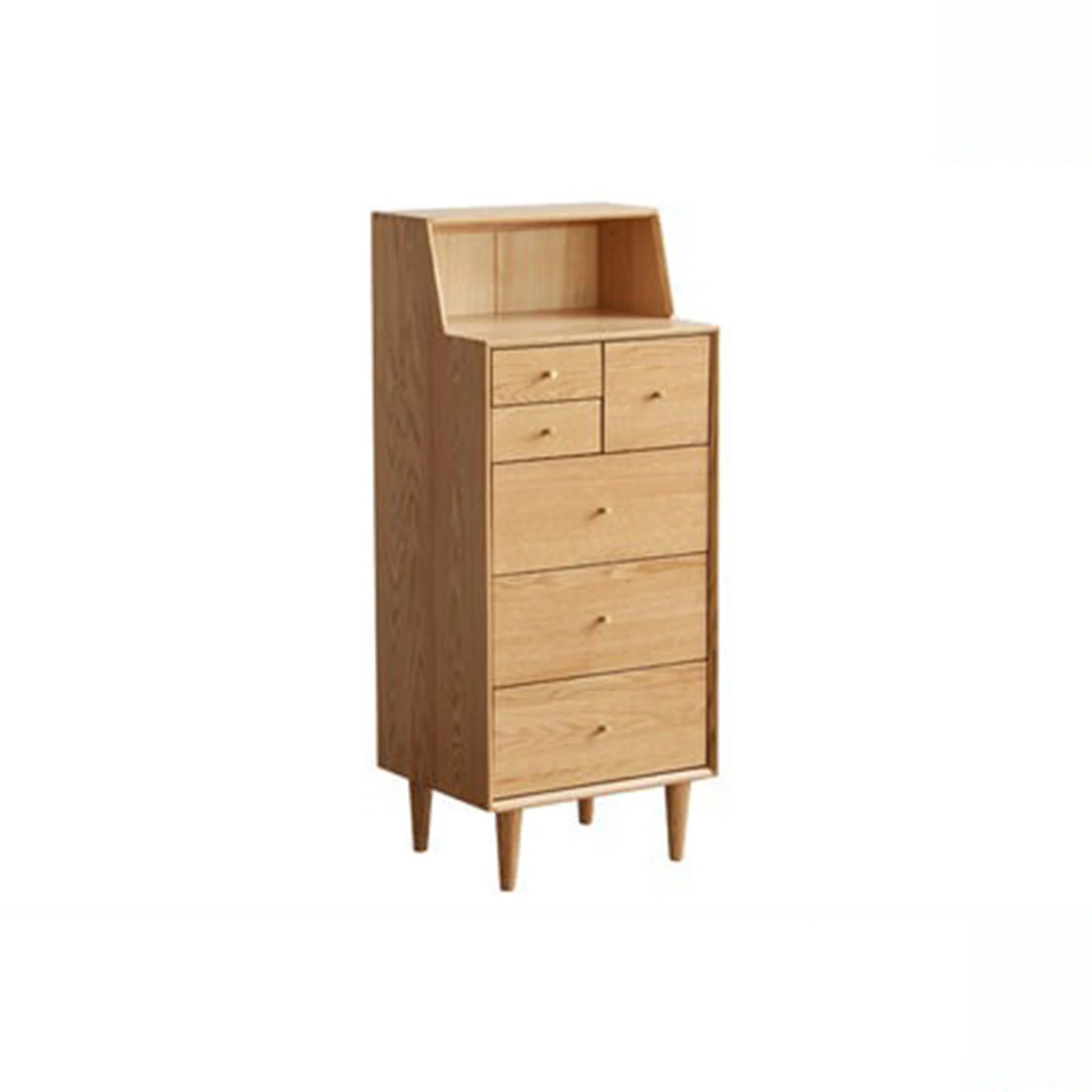 Solidwood Fuji Chest of 6 Drawers, 50x40x120cm, Natural Wood