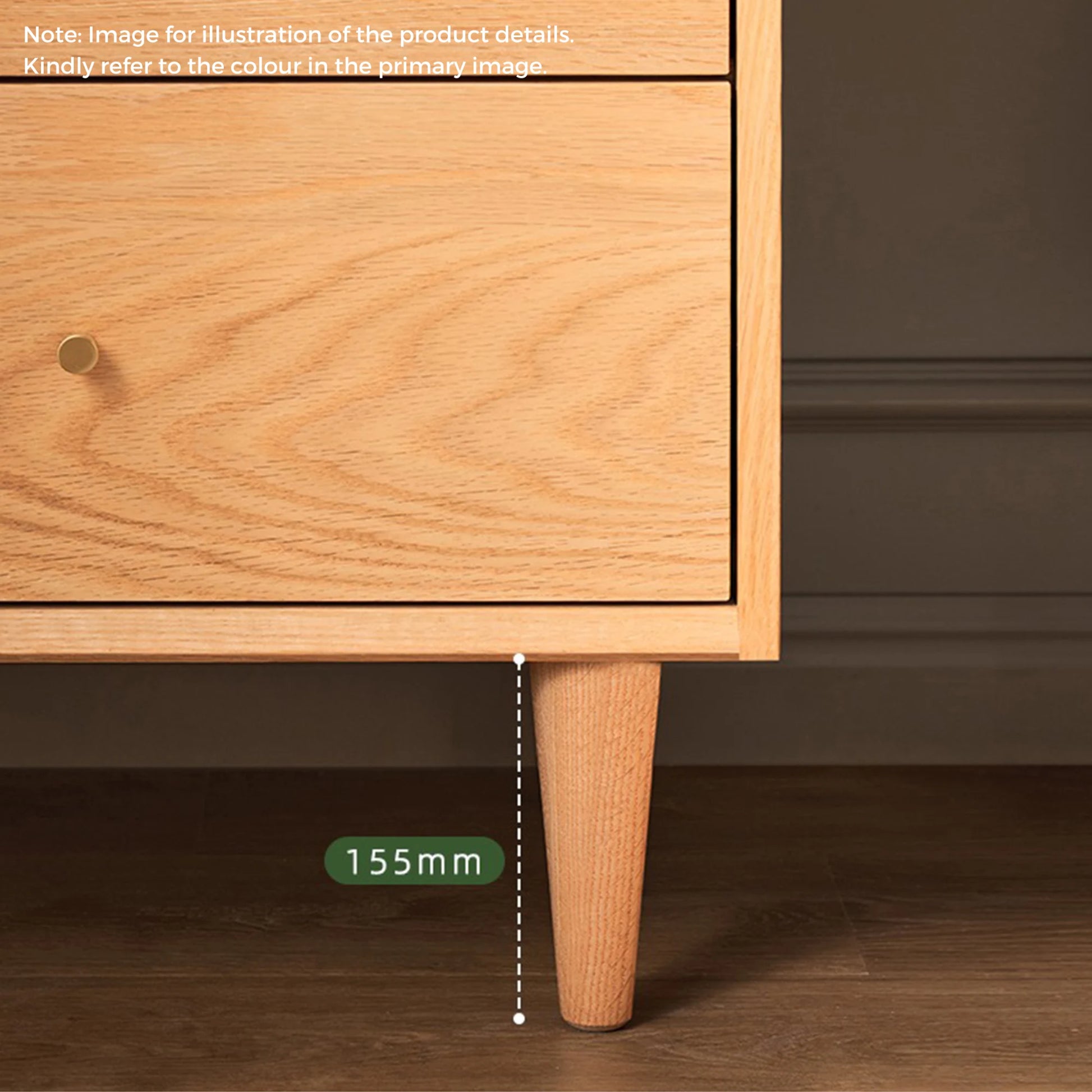 Solidwood Fuji Chest of 6 Drawers, 50x40x120cm, Dark Wood