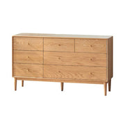 Solidwood Fuji Chest of 7 Drawers, 130x38x74cm, Natural Wood