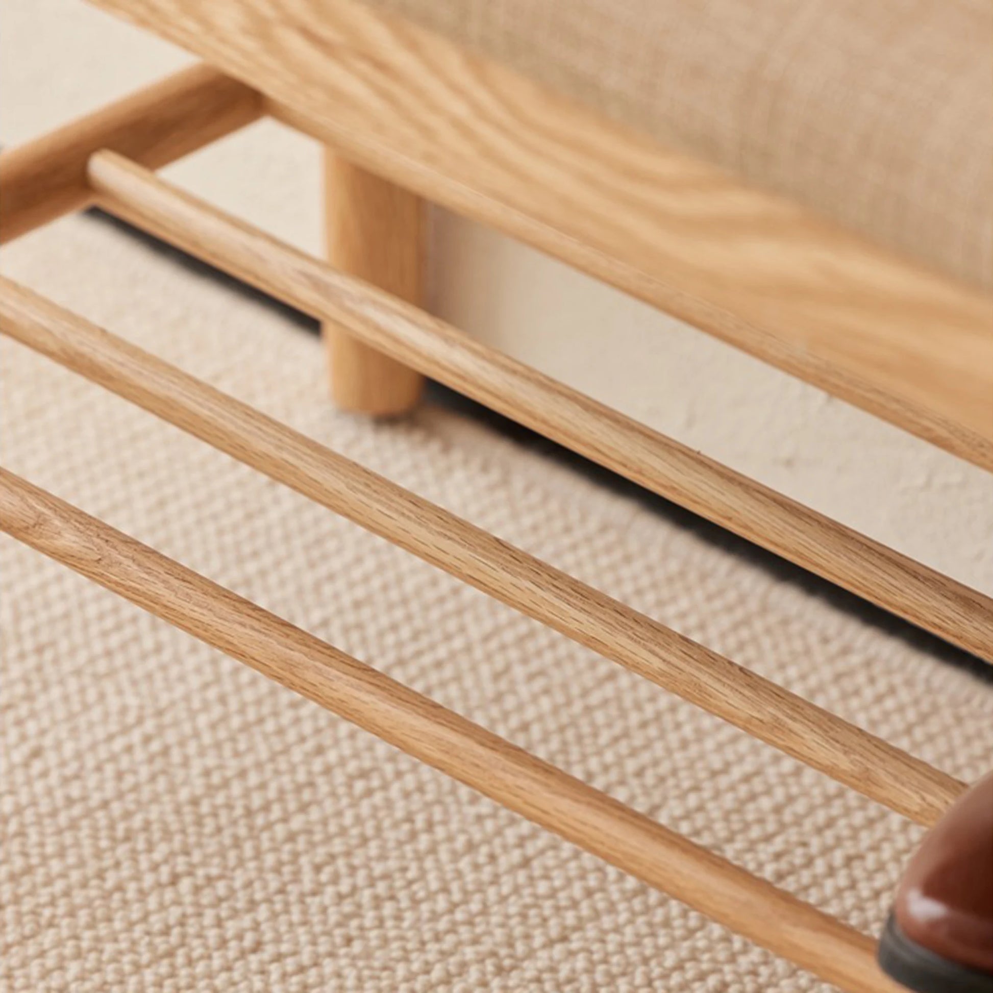 Solidwood Fuji Shoe Bench with cushion, 80x35x42cm, Natural Wood