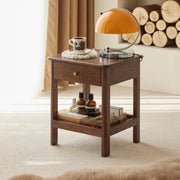 Solidwood Kano Bedside Table, 38x35x47cm, Dark Wood