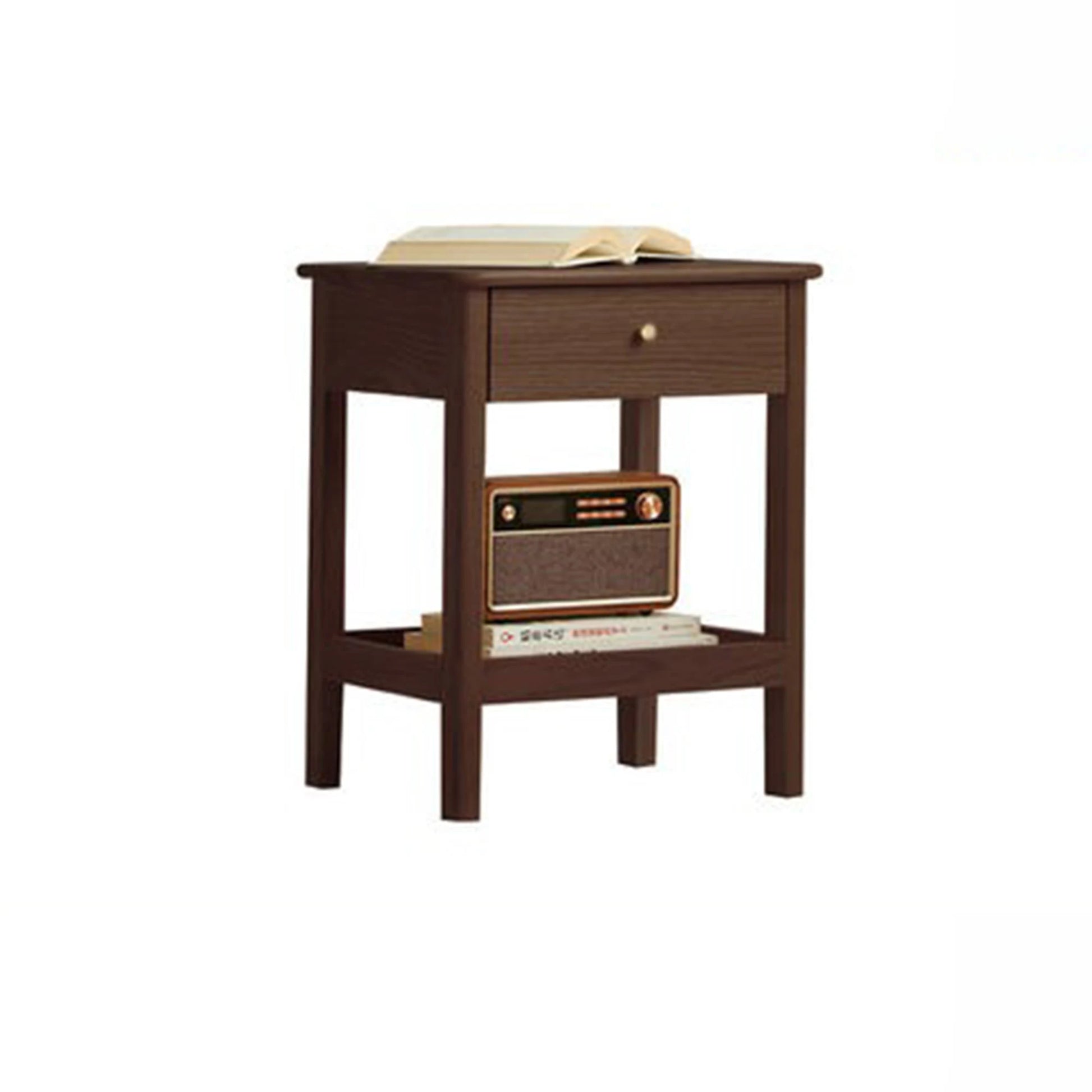 Solidwood Kano Bedside Table, 38x35x47cm, Dark Wood