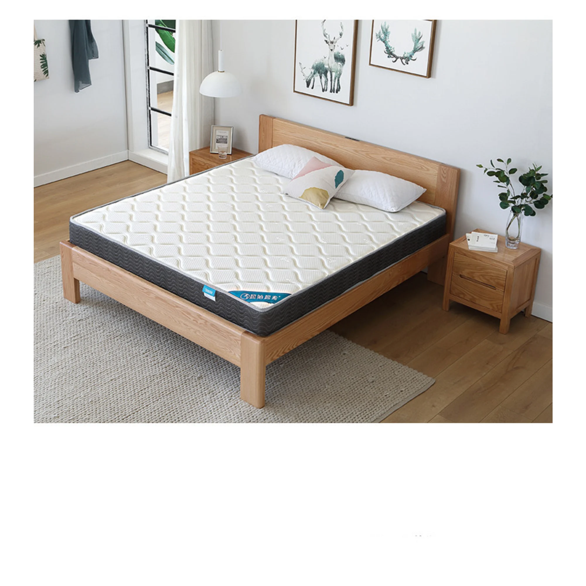 Solidwood Simeng Spring Mattress, Extra-Firm, White, Grey