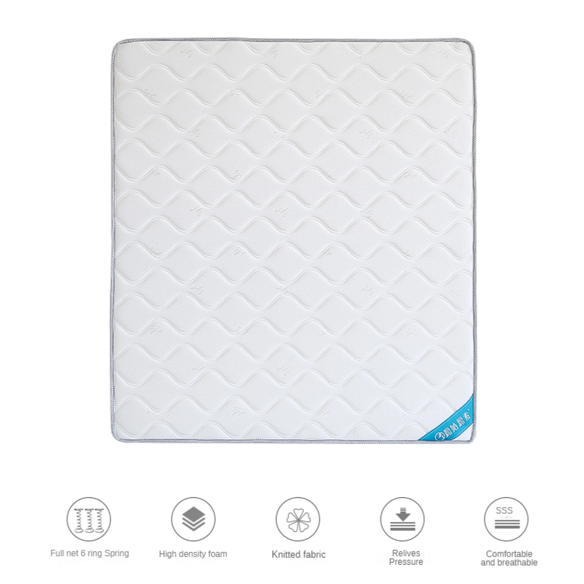 Solidwood Simeng Spring Mattress, Extra-Firm, White, Grey