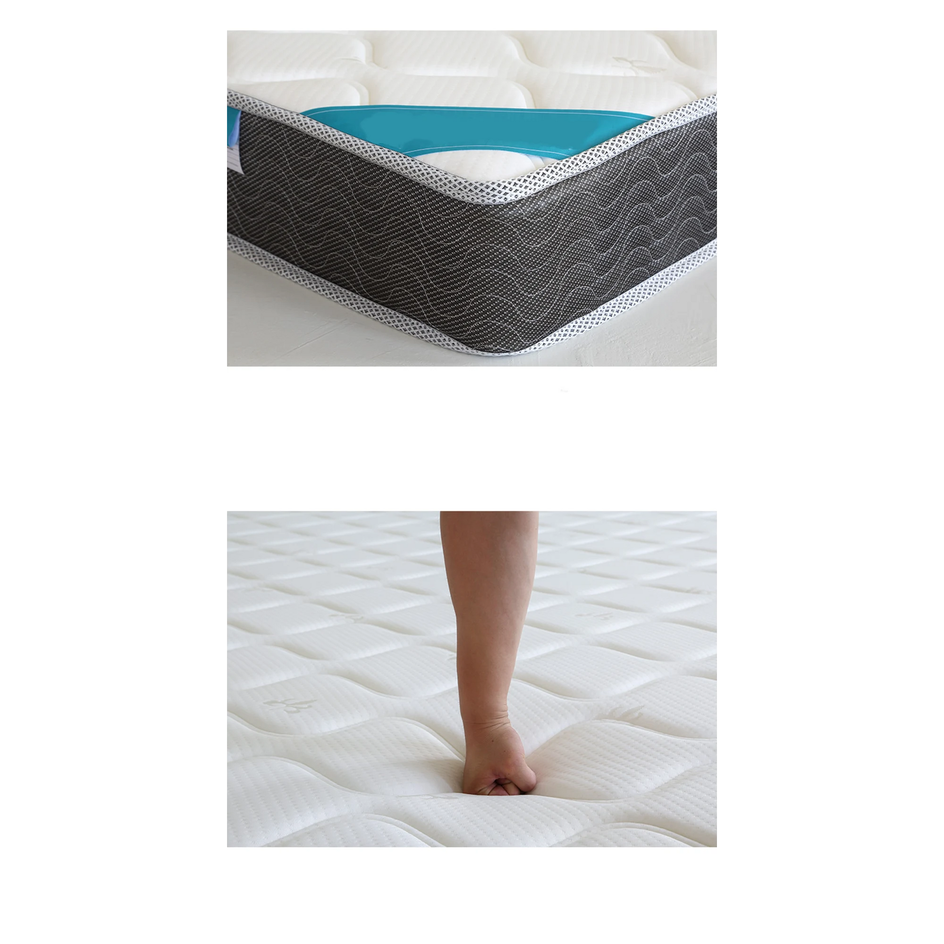 Solidwood Simeng Spring Mattress, Extra-Firm, White, Grey