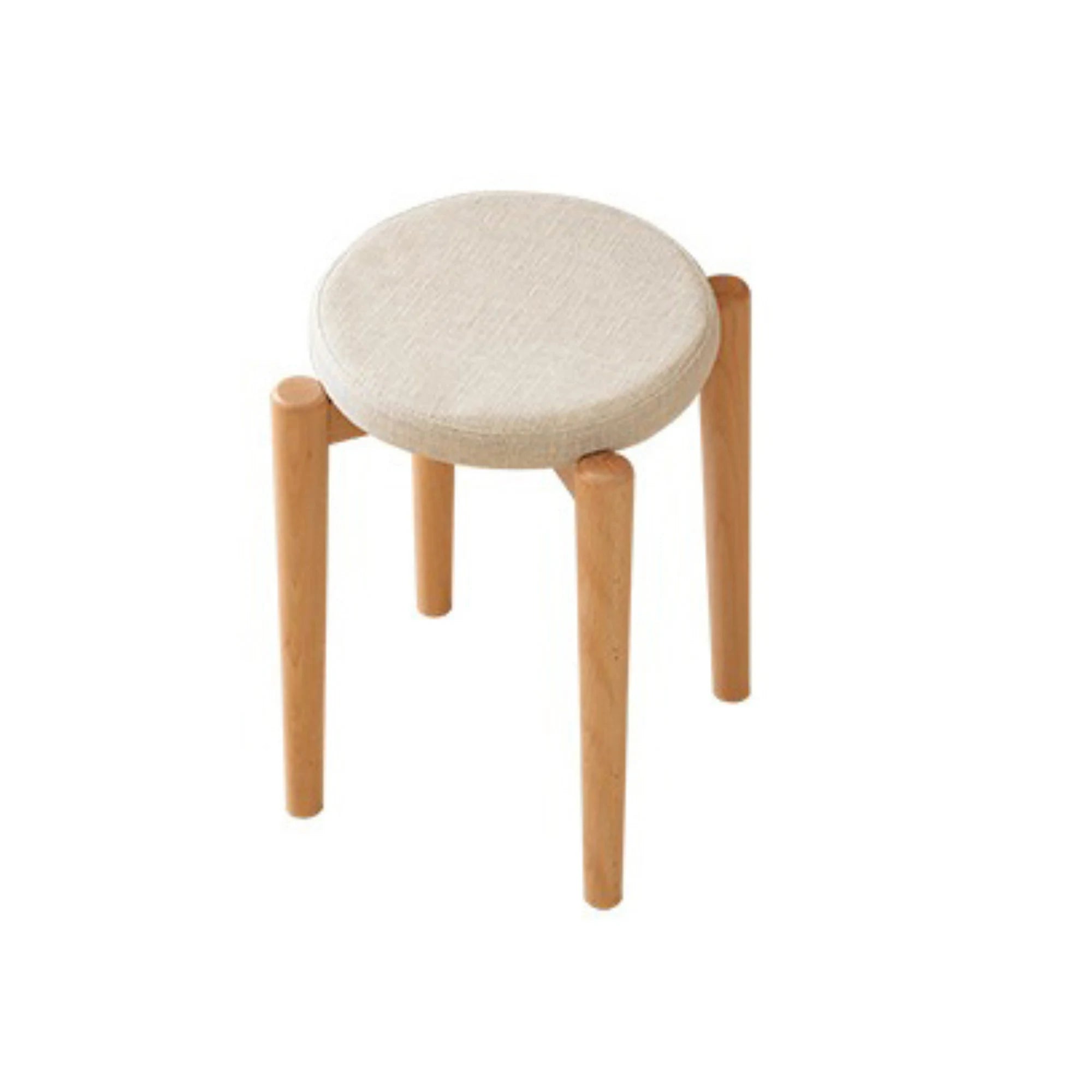 Solidwood Milan Stool with Cushion, Beige