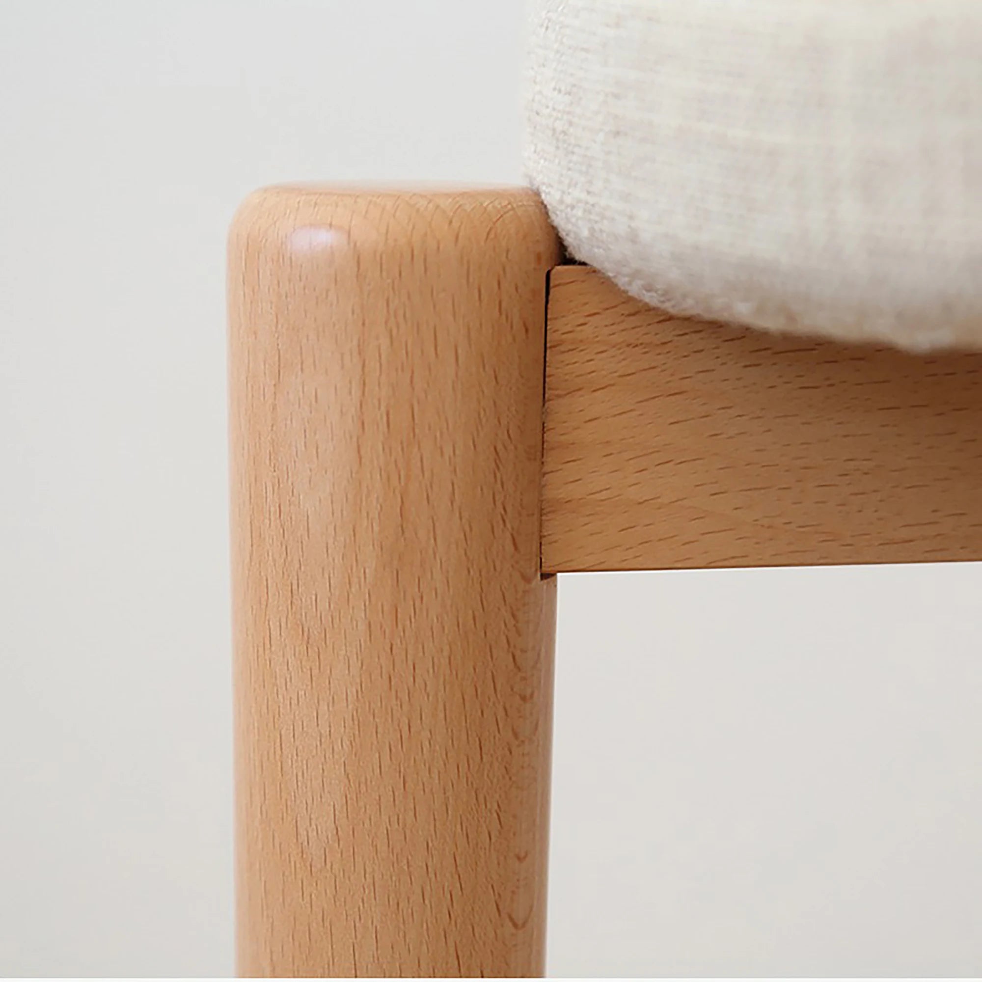Solidwood Milan Stool with Cushion, Beige