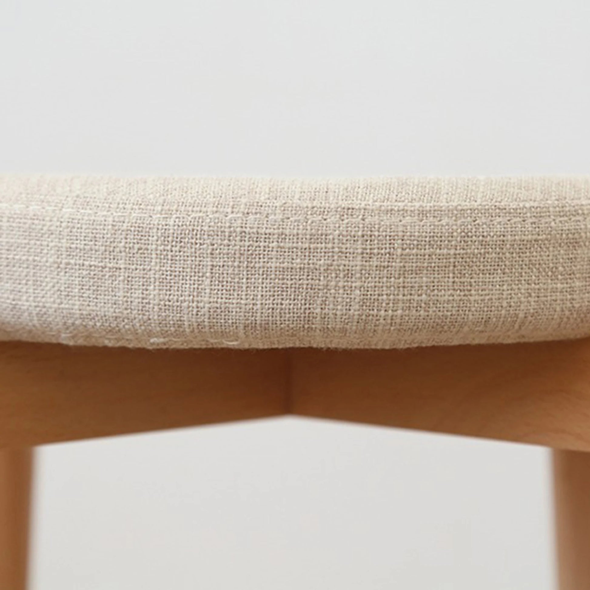 Solidwood Milan Stool with Cushion, Beige
